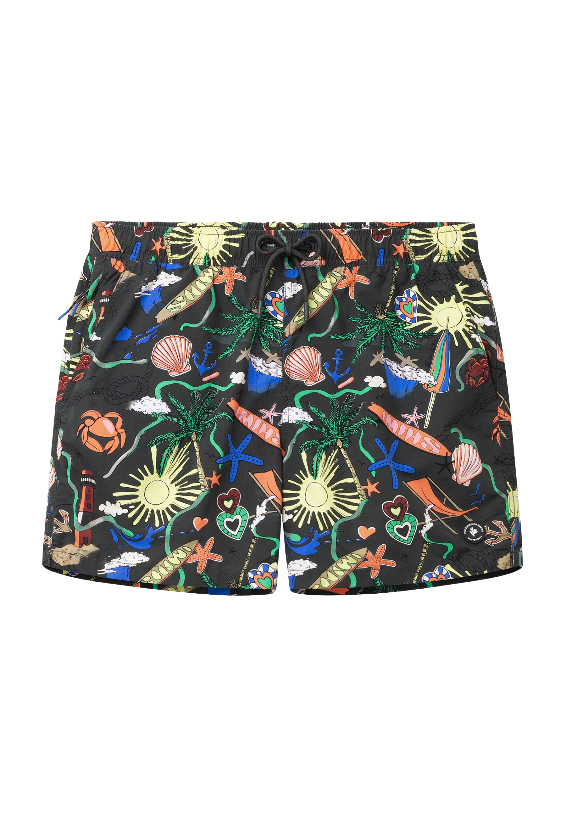 A-Dam x TSB - Nate Quick Dry swim shorts | black with print