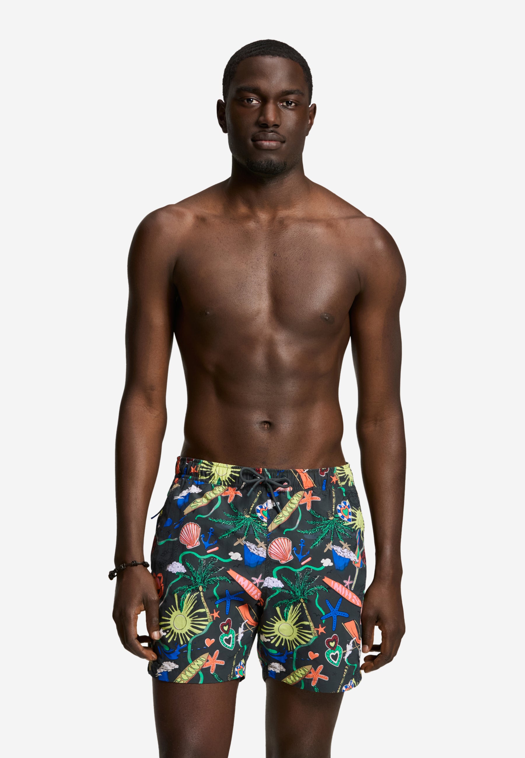 A-Dam x TSB - Nate Quick Dry swim shorts | black with print