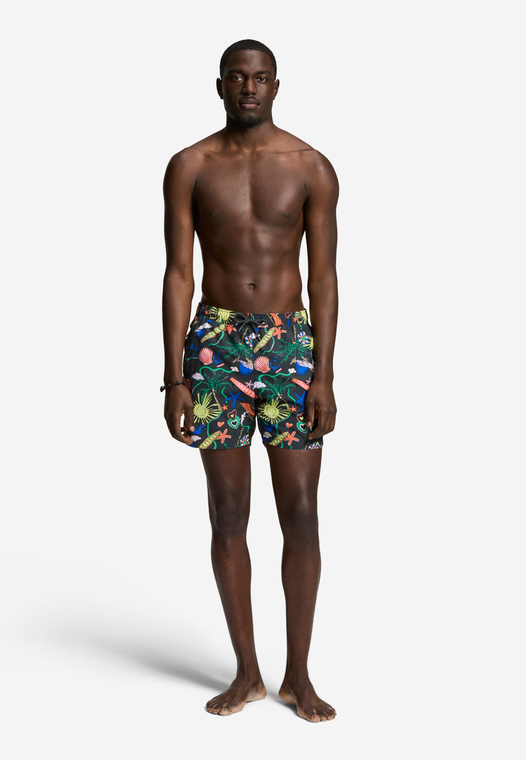 A-Dam x TSB - Nate Quick Dry swim shorts | black with print