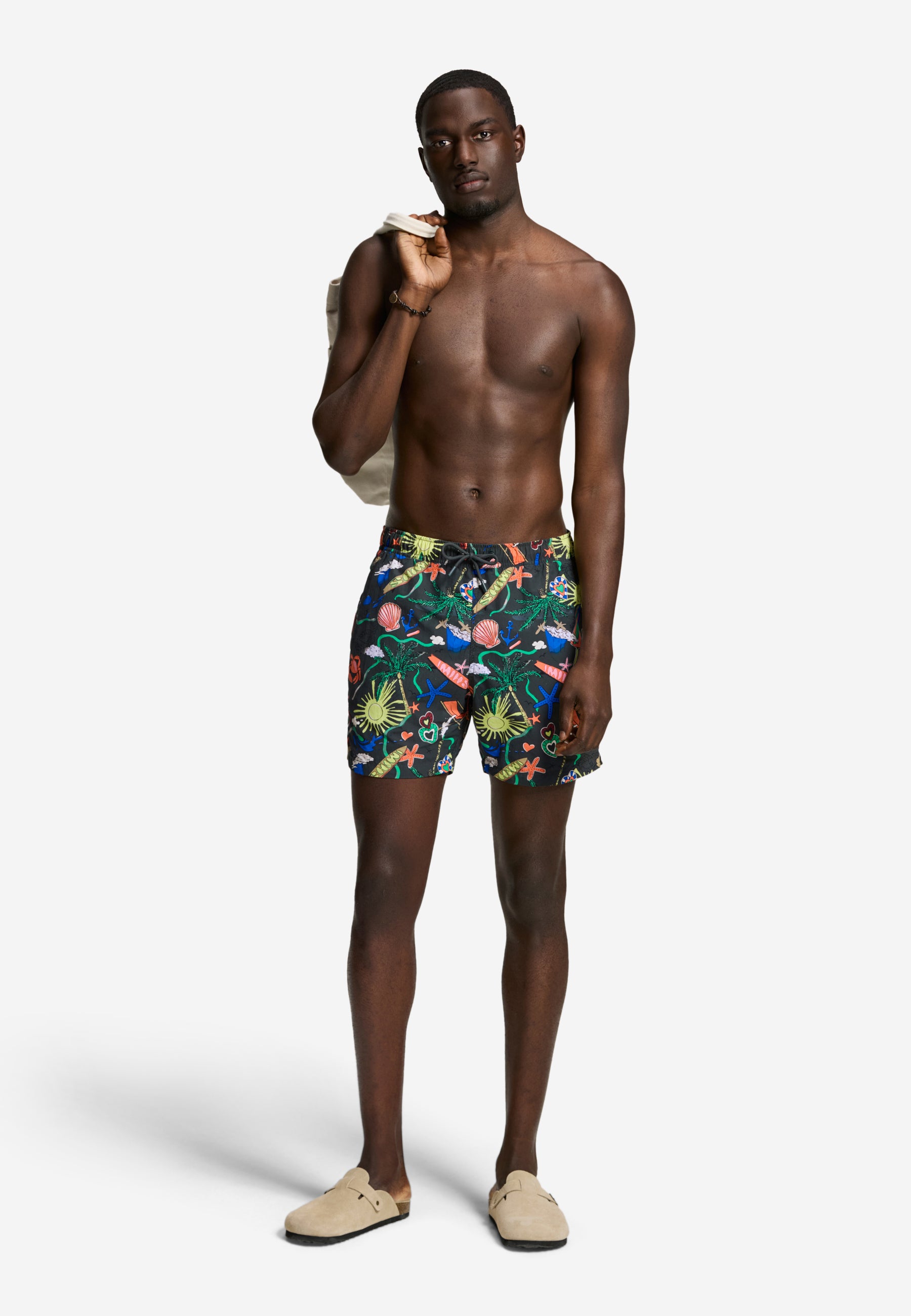 A-Dam x TSB - Nate Quick Dry swim shorts | black with print