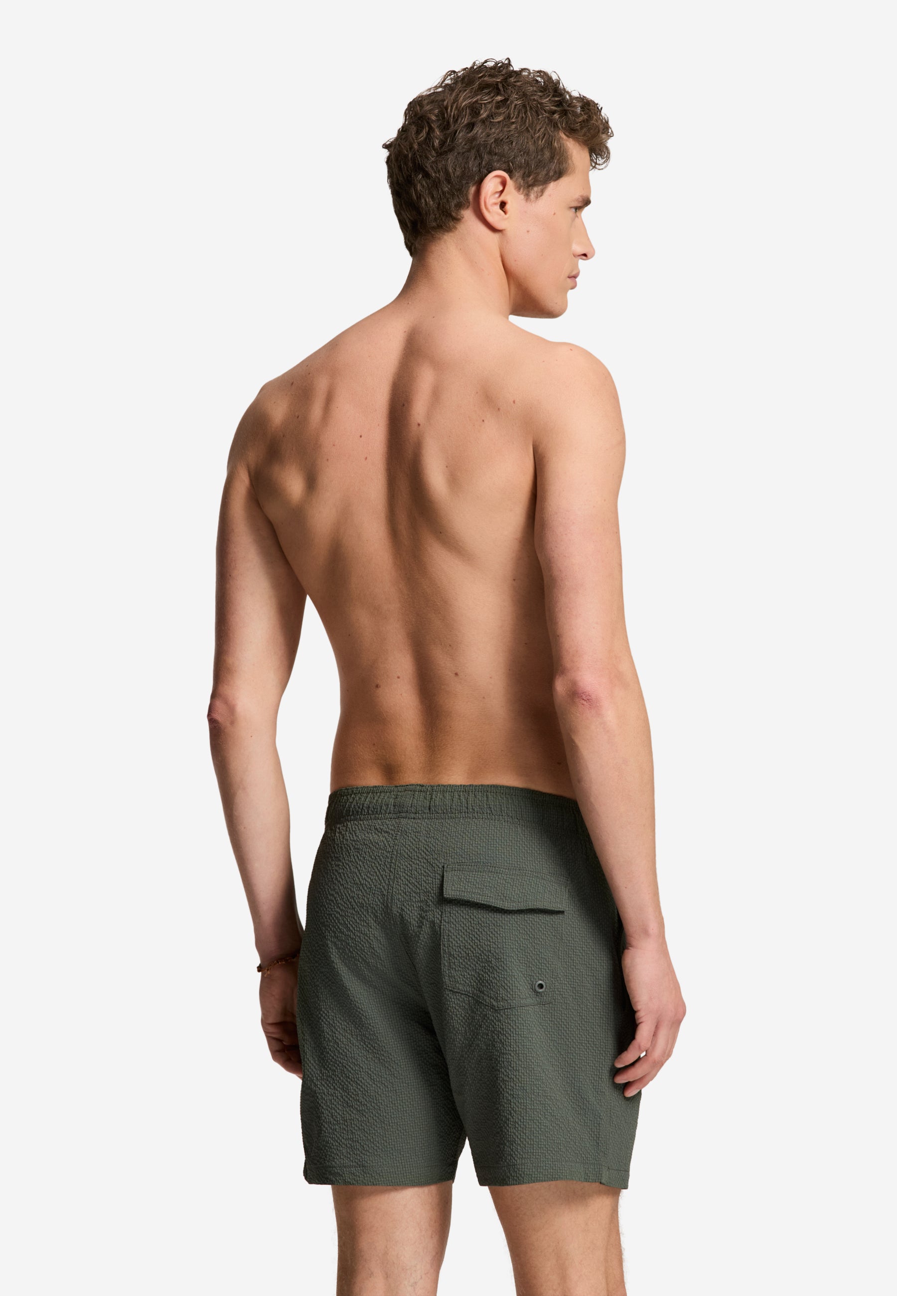 A-Dam x TSB - Pete swim shorts seersucker | green smokey