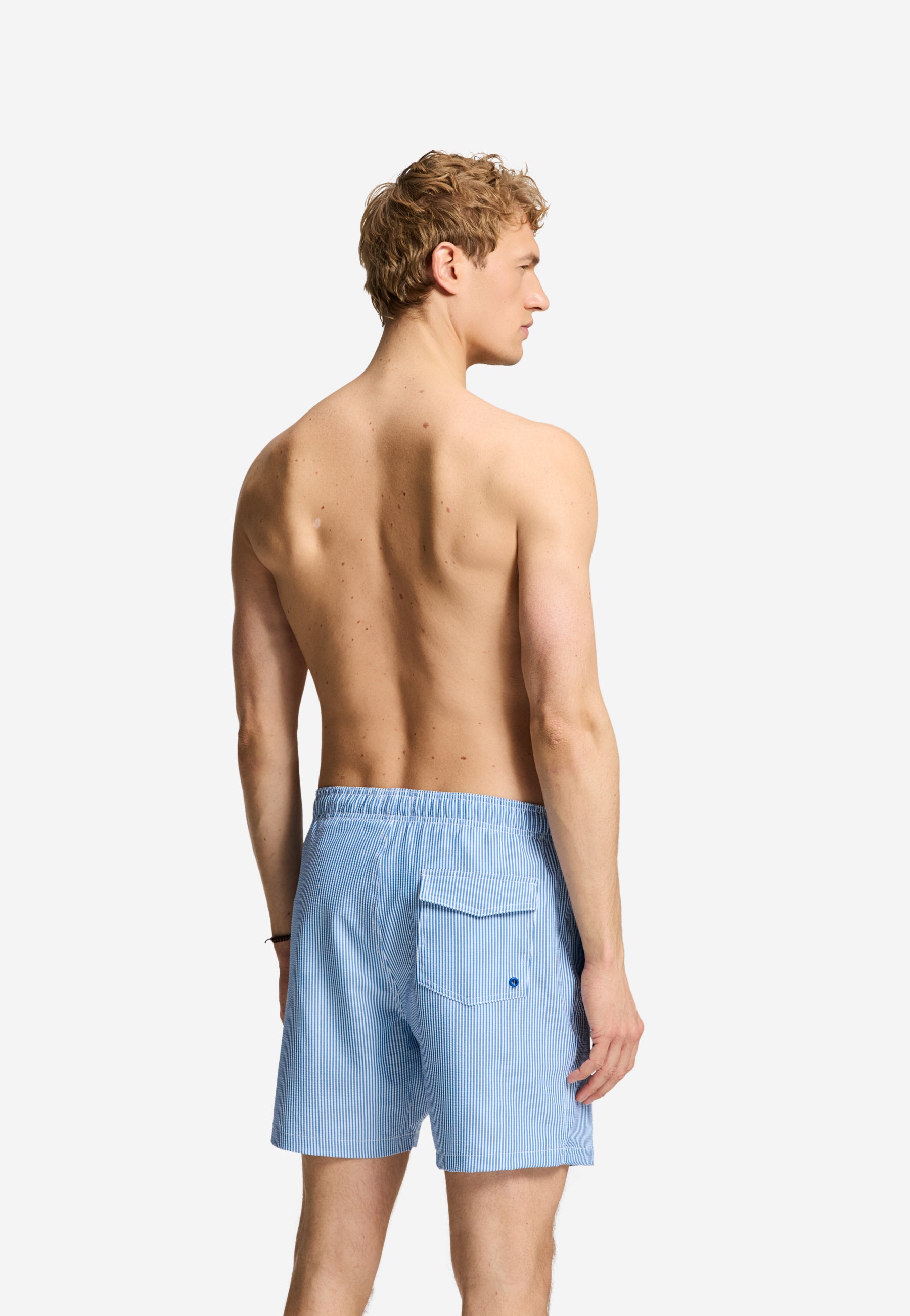 A-Dam x TSB - Pete swim shorts seersucker | blue stripe