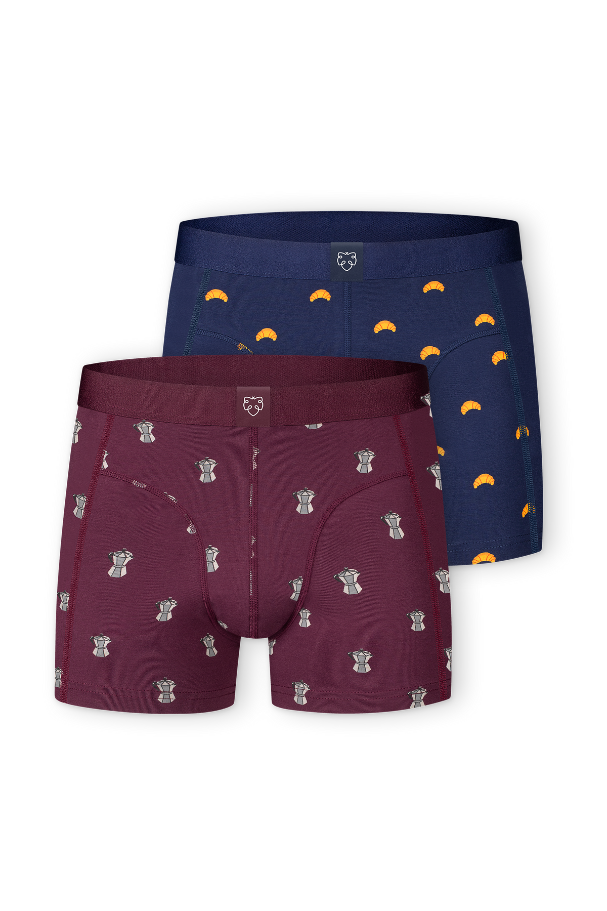 ACE Boxer shorts 2P Burgundy Percolator_Navy Croissant