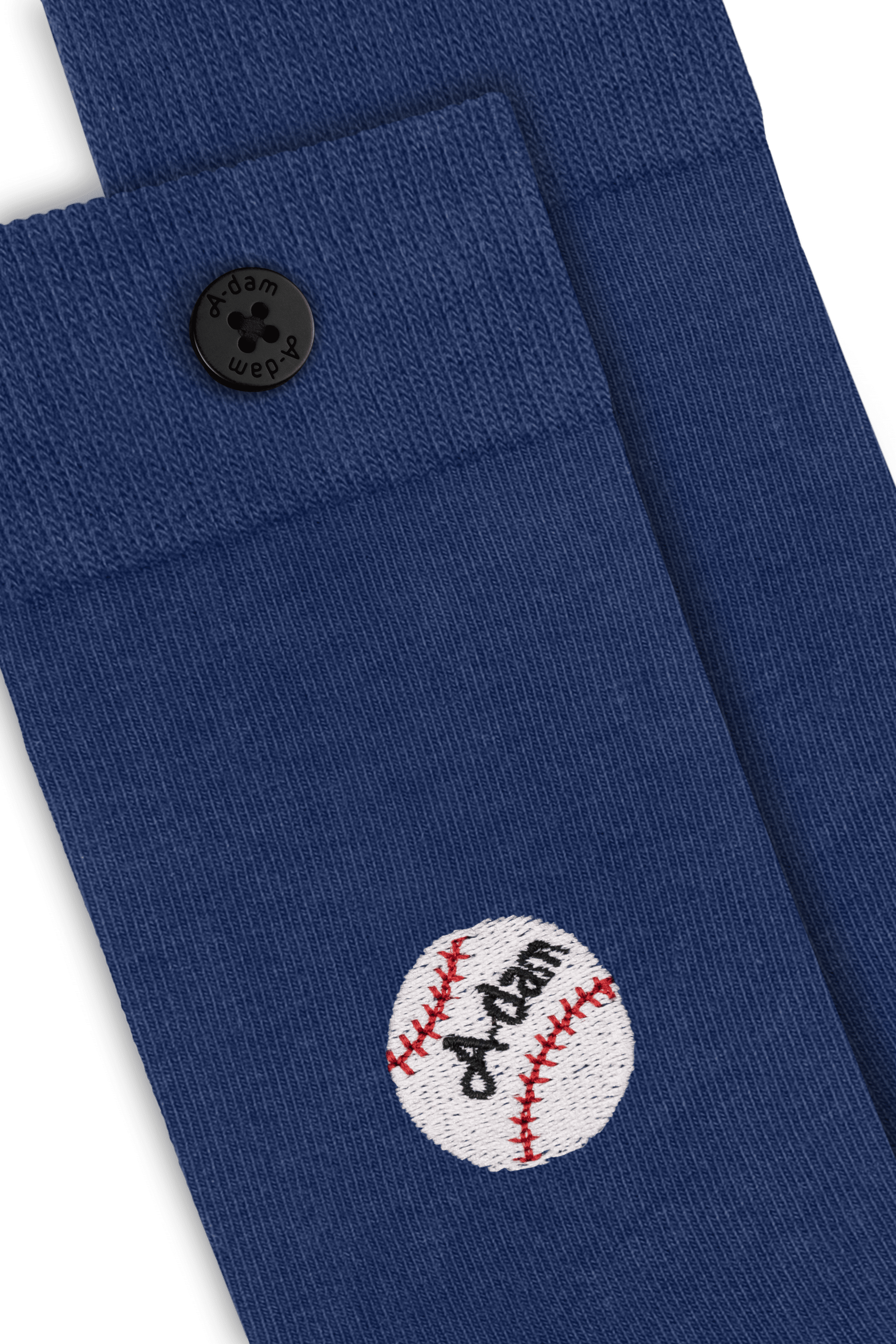 Casual Socks Blue Baseball Emb
