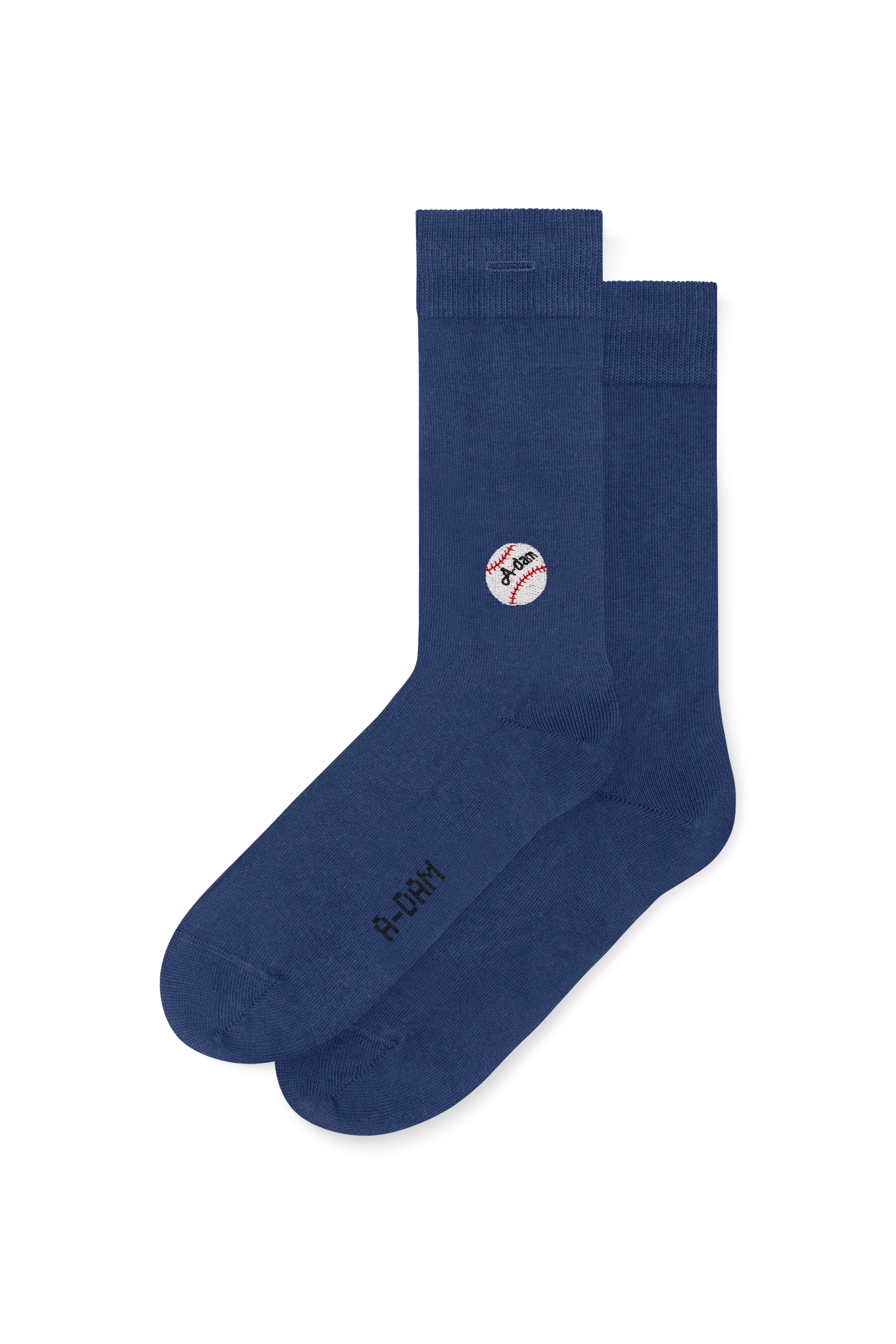 Casual Socks Blue Baseball Emb