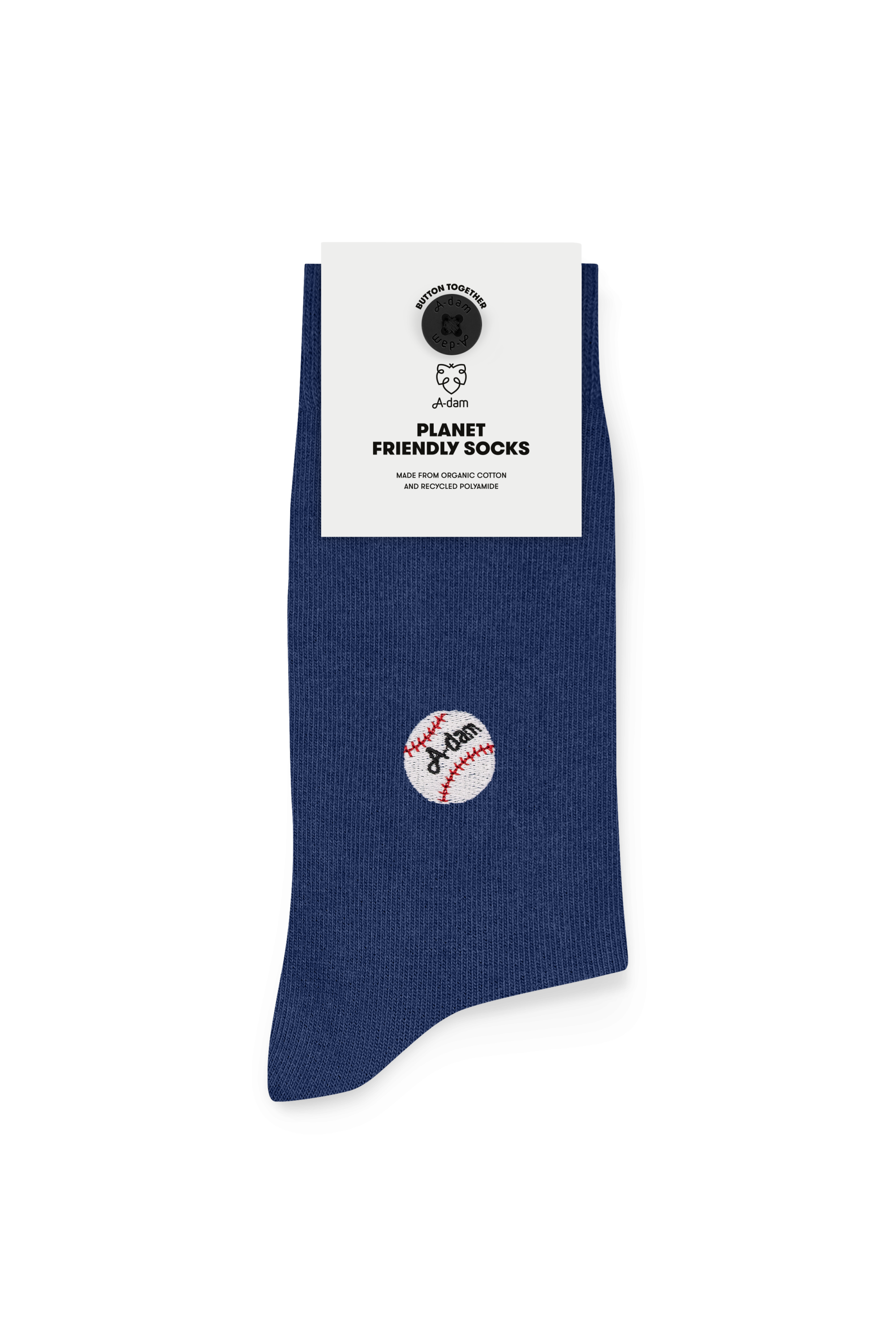 Casual Socks Blue Baseball Emb