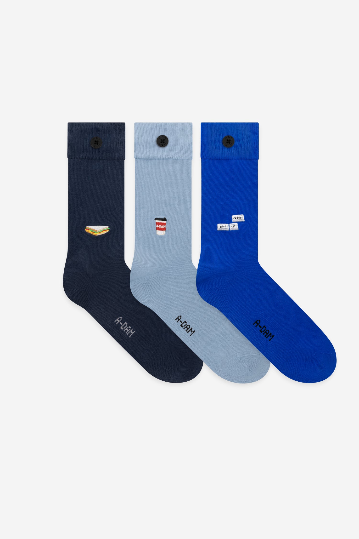Blue CTRL ALT DEL, Blue Coffee & Navy Sandwich 3-Pack