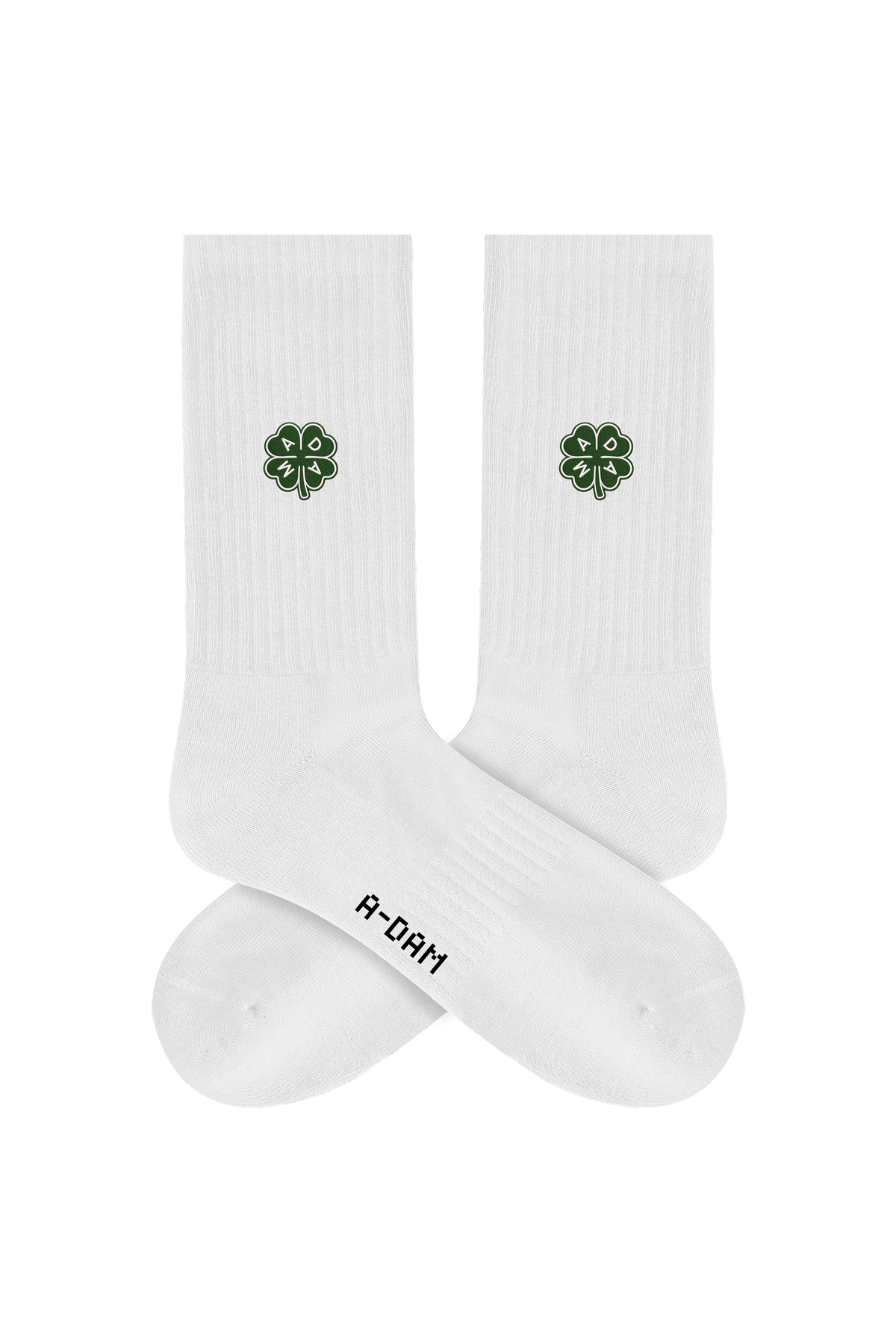 CHAMP crew socks 3P White Lucky Clover