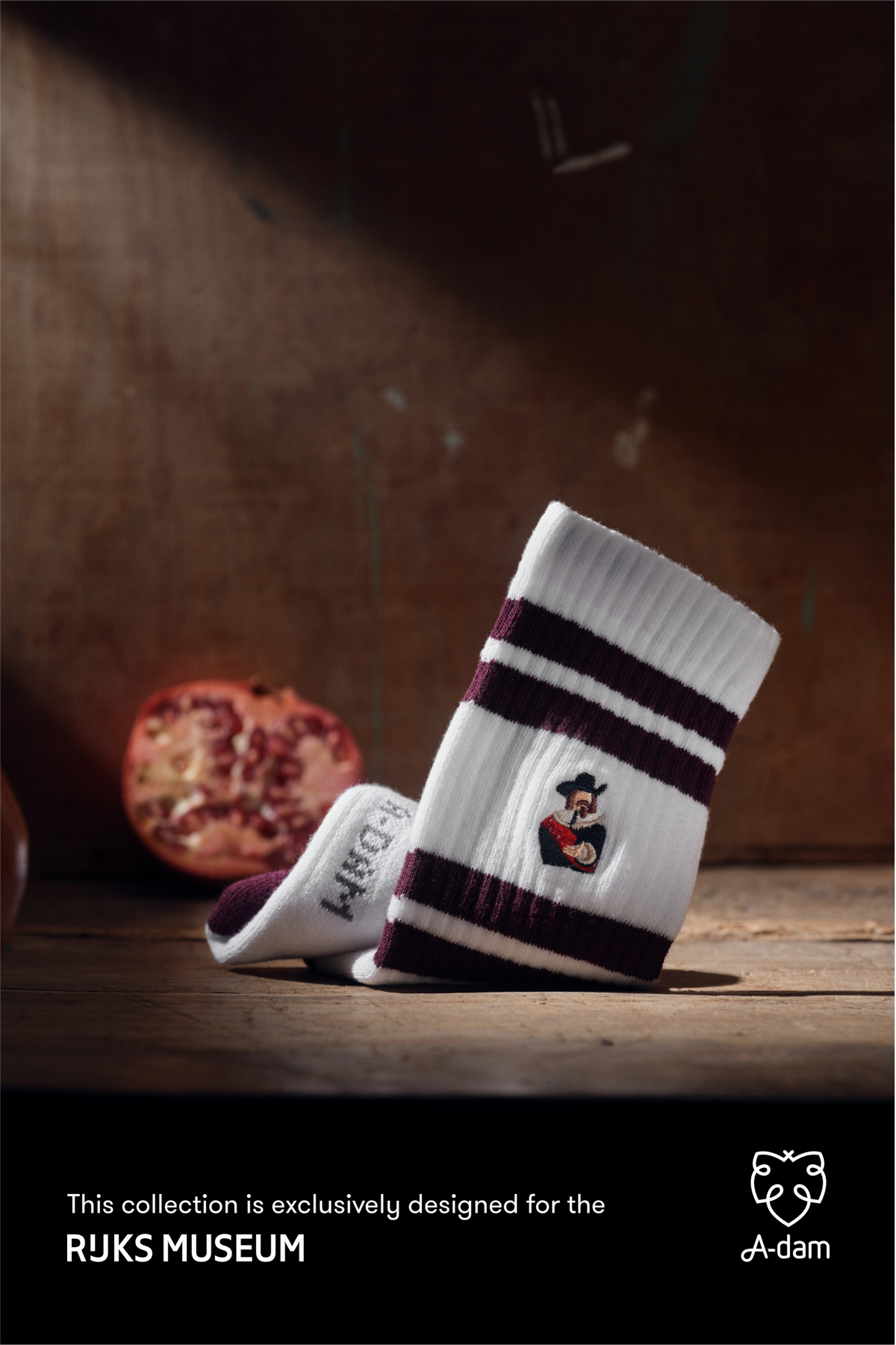 Chaussettes CHAMP crew Burgundy Stripes Rijksmuseum