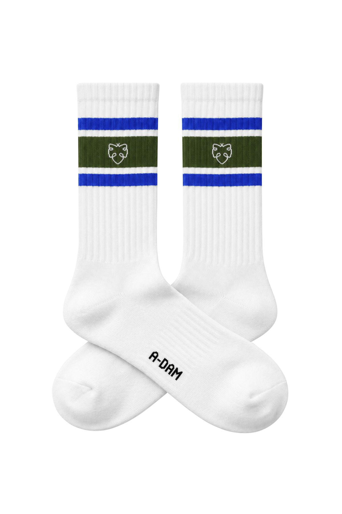 CHAMP Crew sokken 3P Groen_Blue Athletic stripes