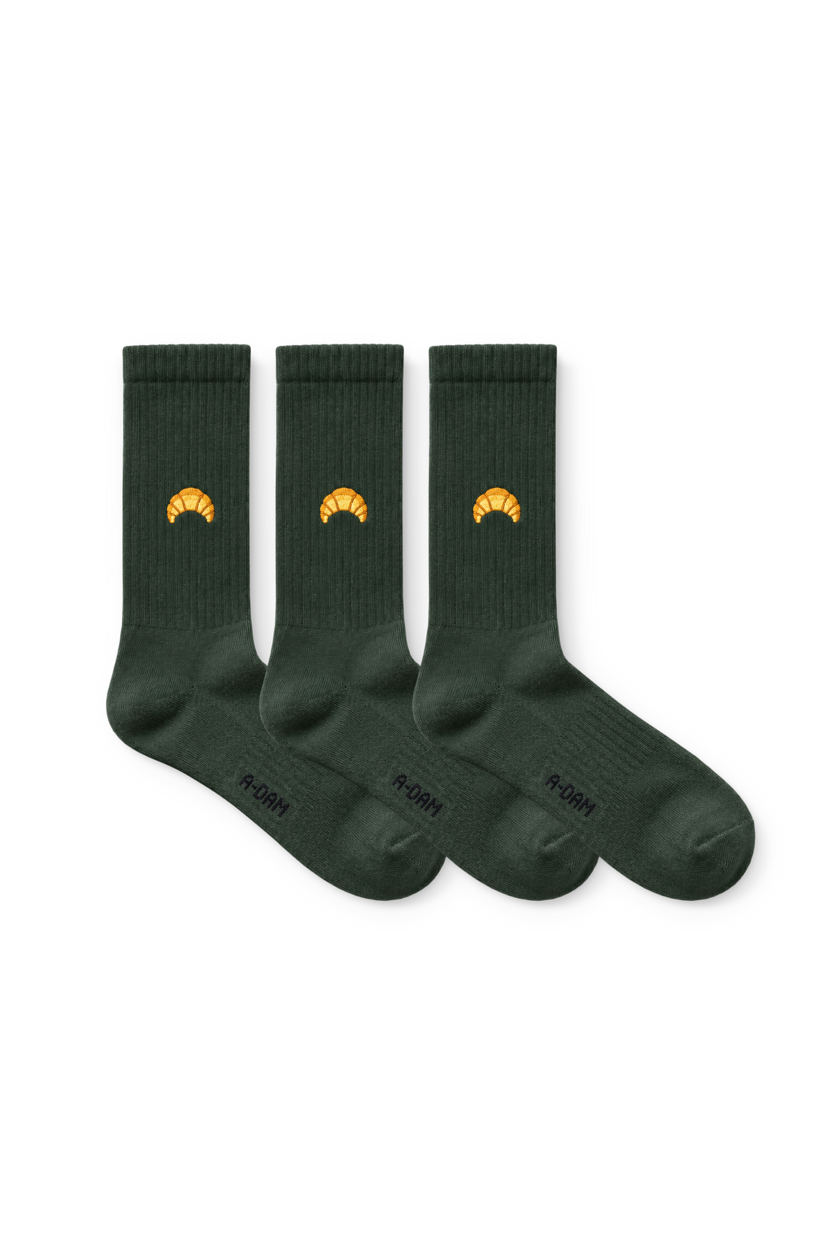 CHAMP crew socks 3P Green Croissant