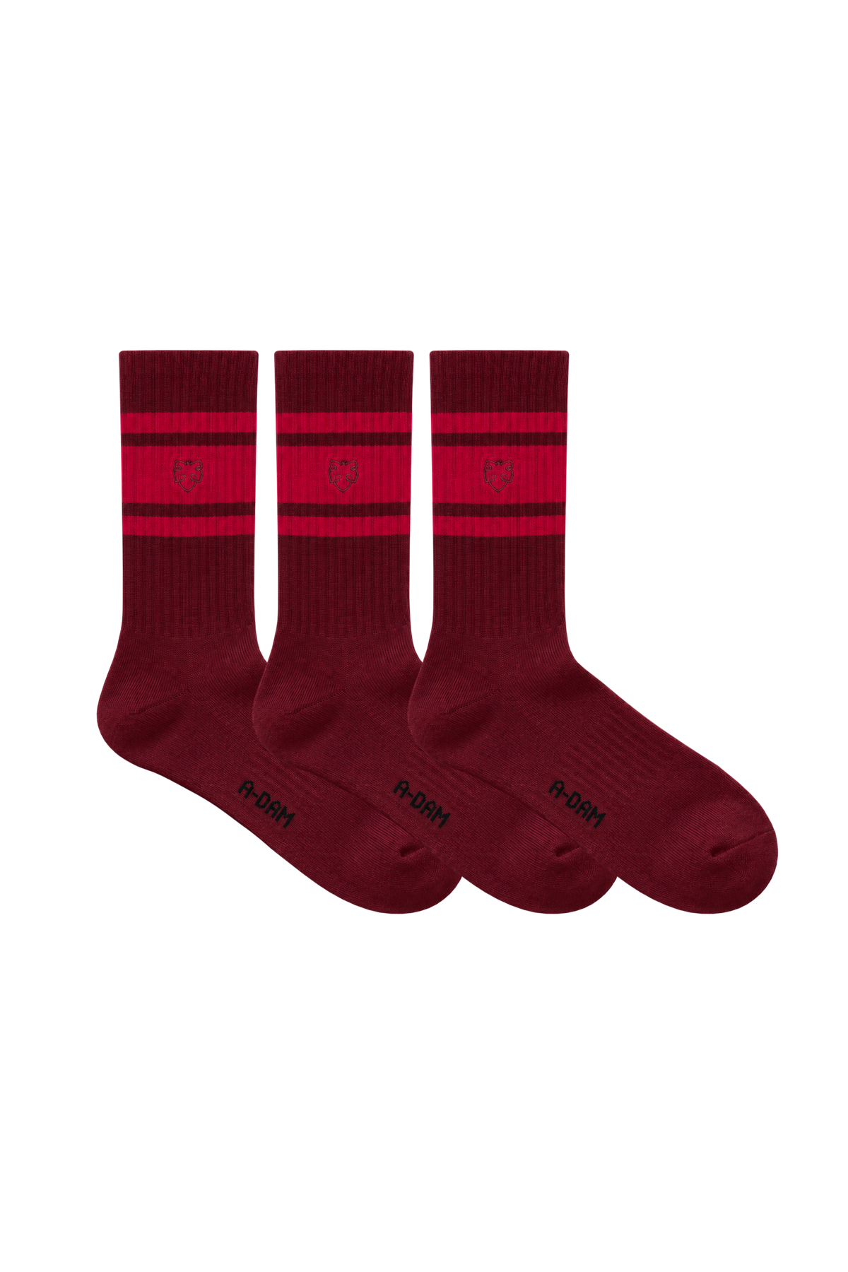 Chaussettes CHAMP crew 3P Rouge Stripes