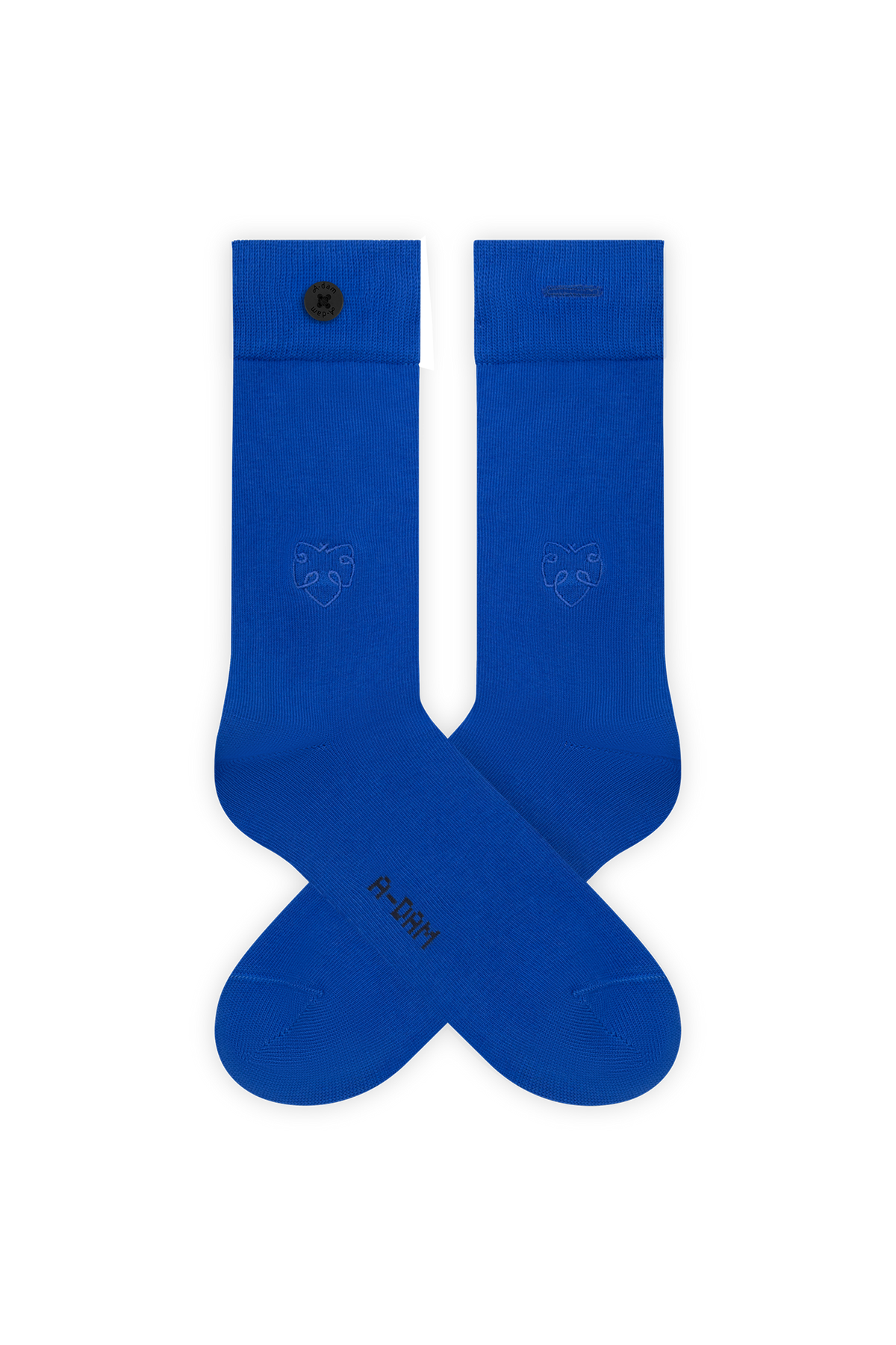ICON sokken 3P Solids Nautical Blue_Medi Blue_Dusty Blue A-dam logo