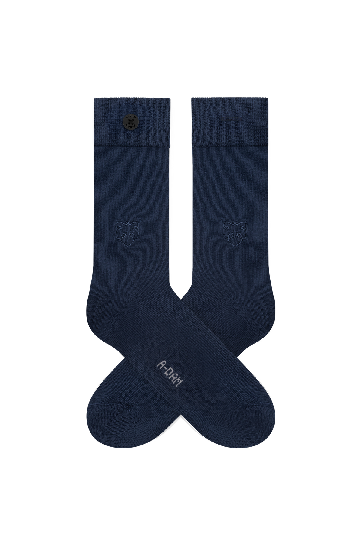 ICON sokken 3P Solids Nautical Blue_Medi Blue_Dusty Blue A-dam logo