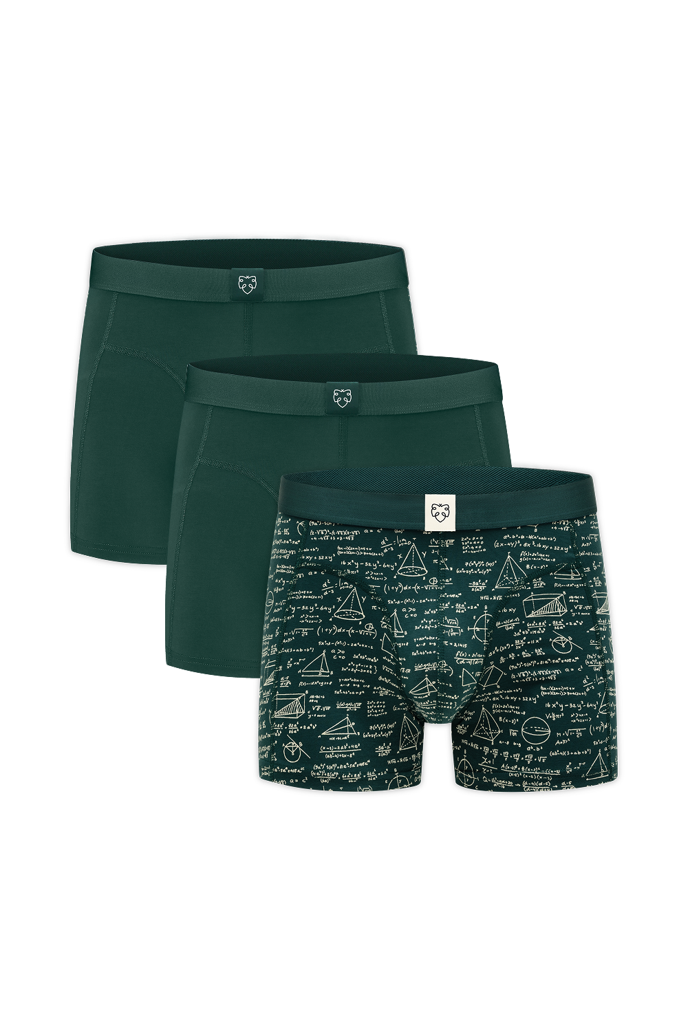 ACE Boxer short 3P Green Maths Pro & Green solid