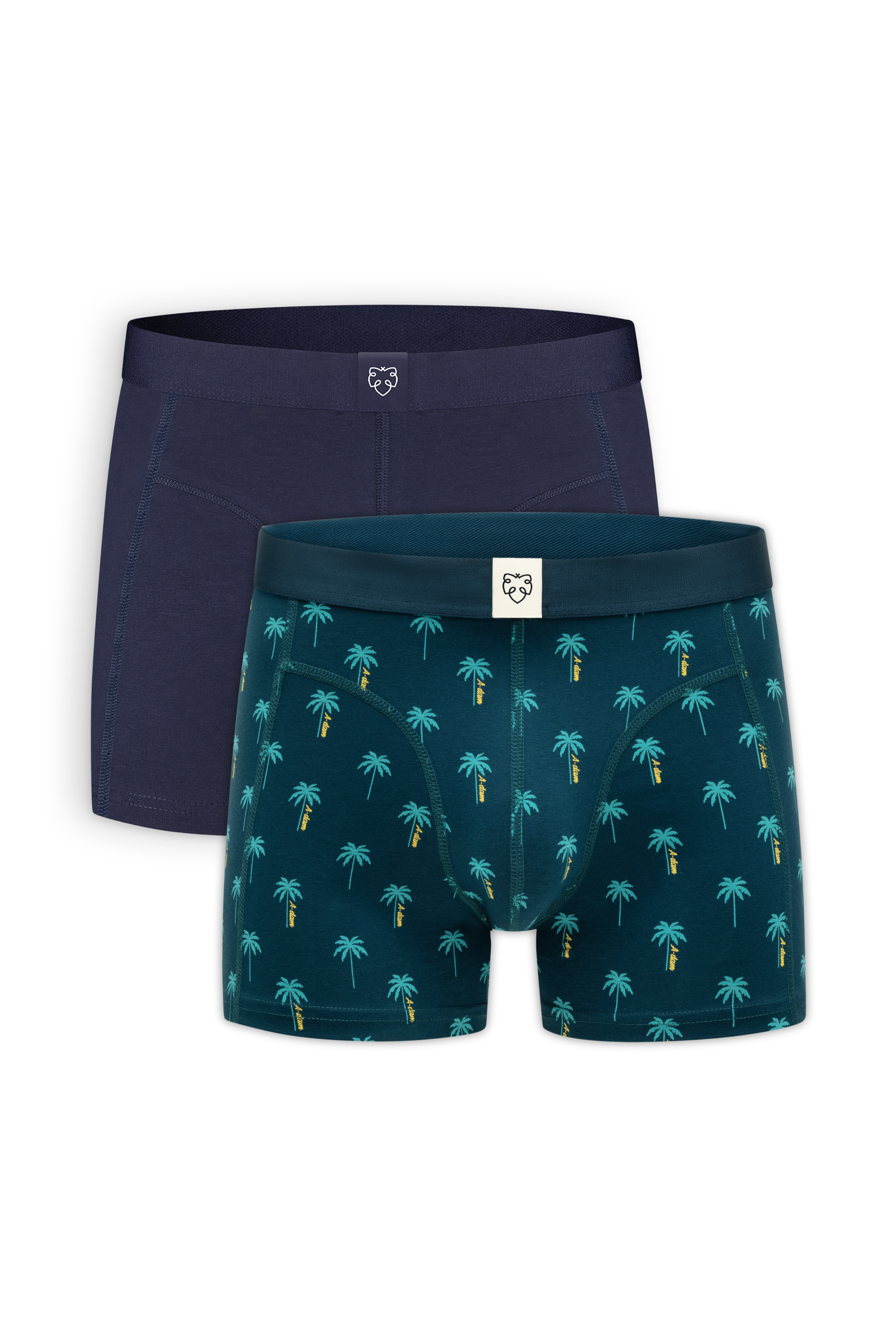 A-dam Palms & Dark Navy Solid 2-Pack