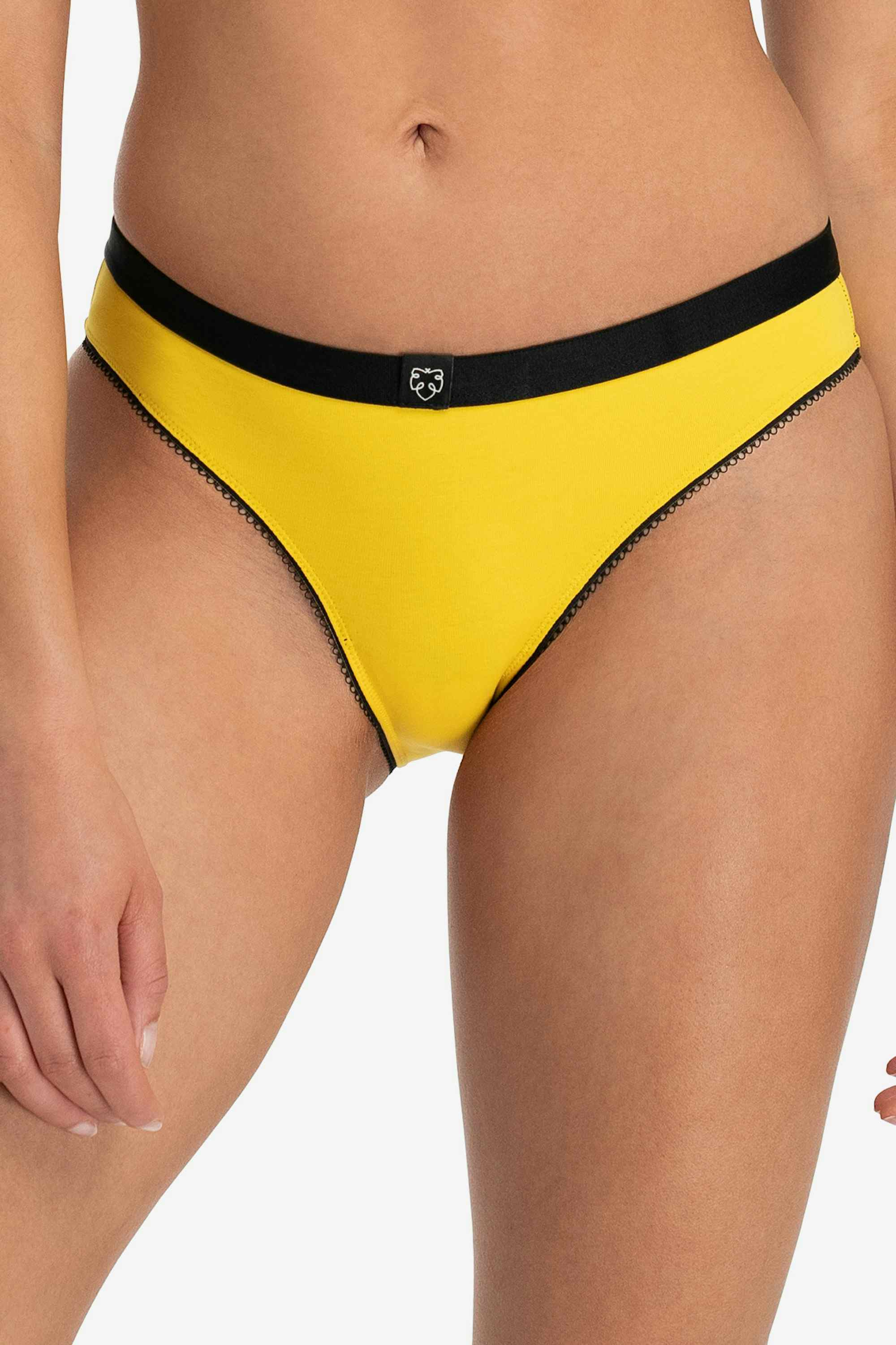 A-dam women's solid yellow brief from GOTS pure organic cotton