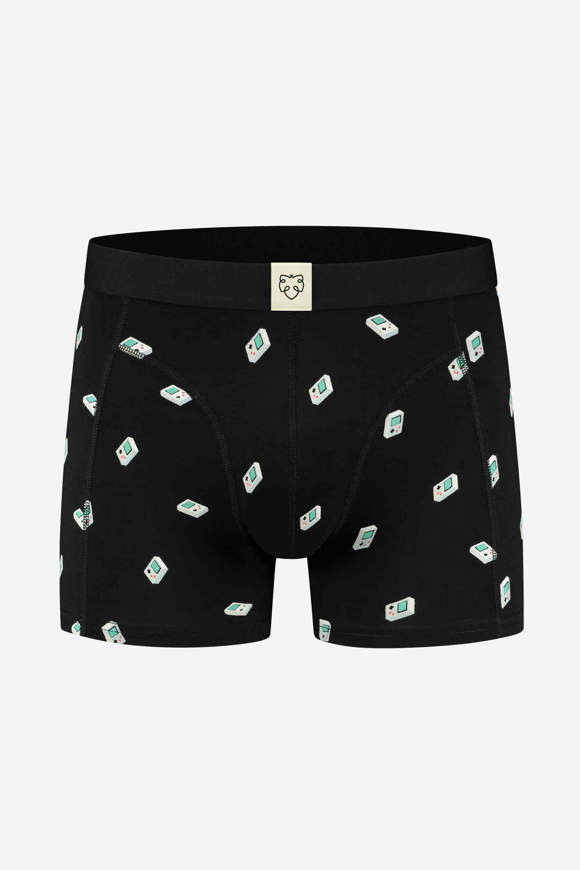A-dam Black boxer brief with game boy from GOTS pure organic cotton