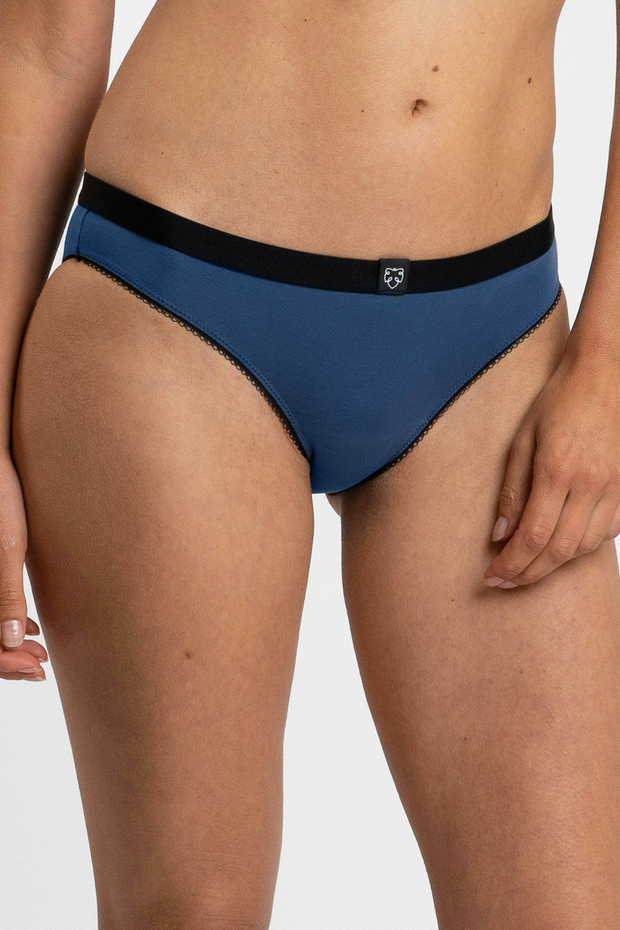 A-dam women's solid blue brief from GOTS pure organic cotton