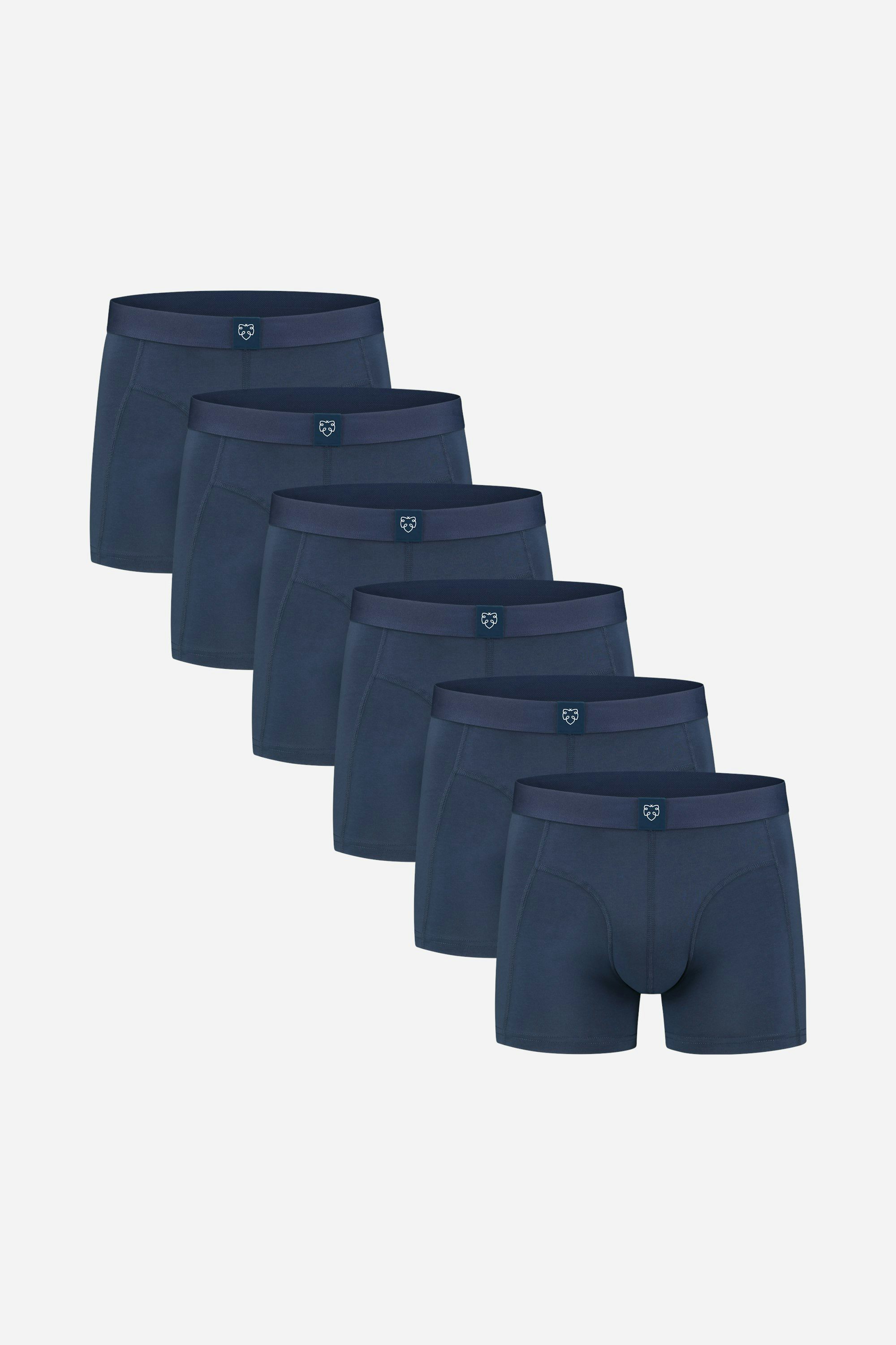 A-dam solid blue boxer brief 6 pack from GOTS pure organic cotton
