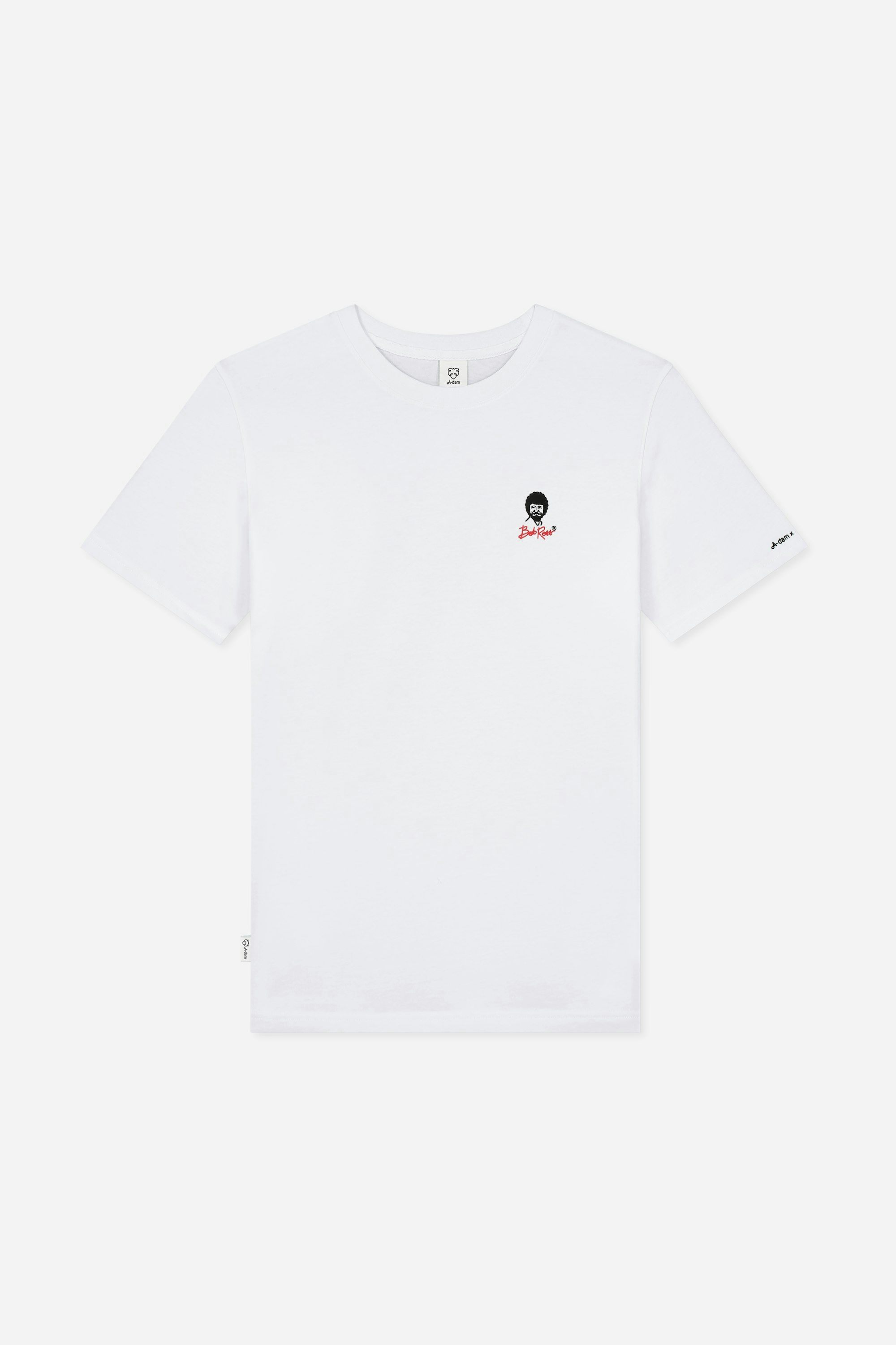A-dam x Bob Ross organic white T-shirt with classic embroidery | A-dam