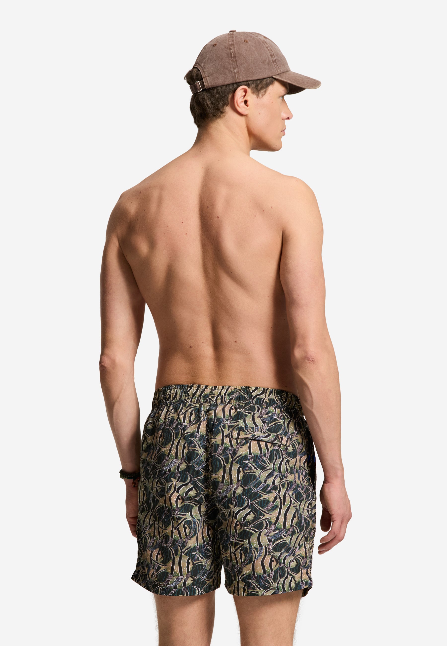 A-Dam x TSB - Nate Quick Dry Swim Shorts angle fish | beige