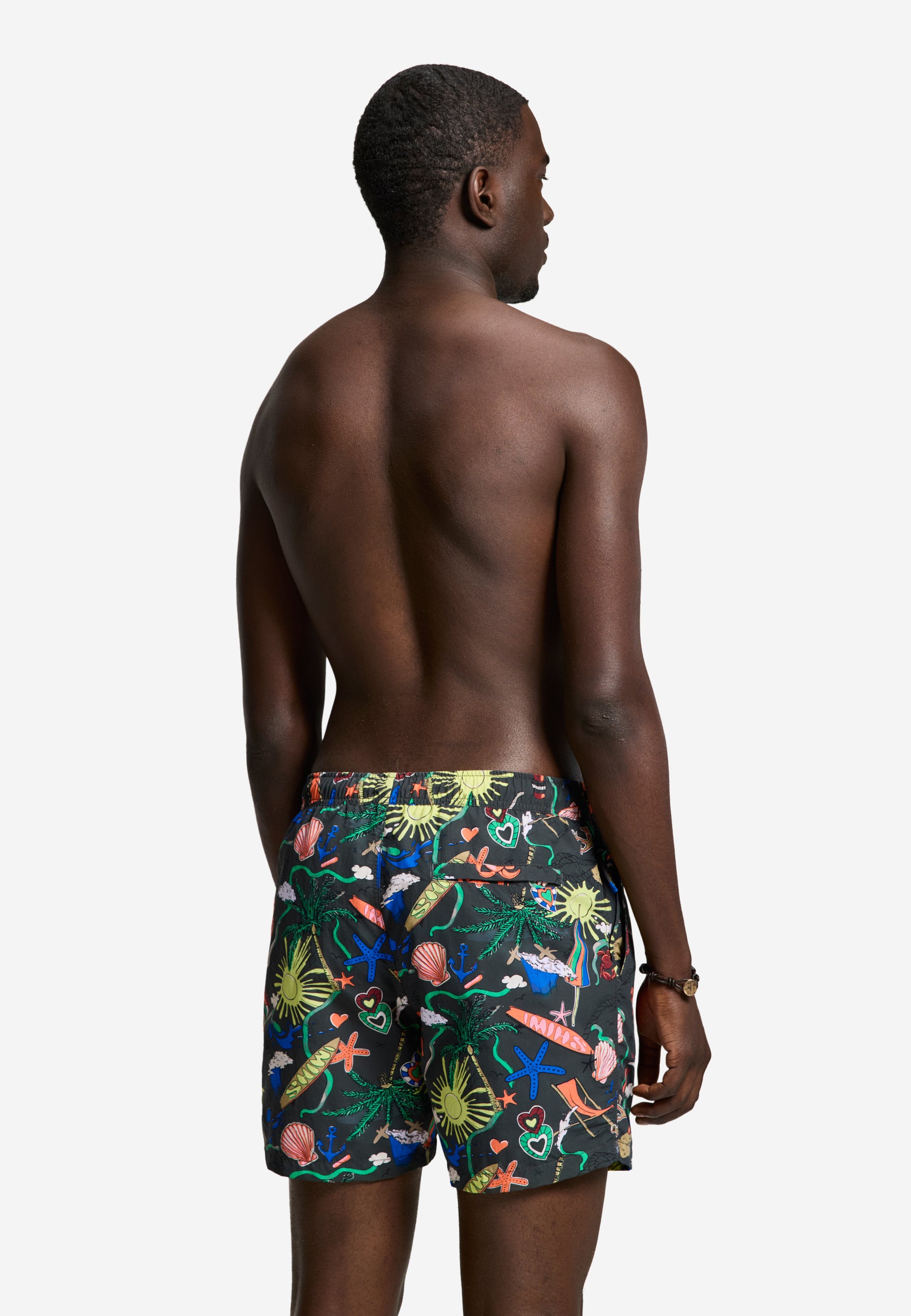 A-Dam x TSB - Nate Quick Dry swim shorts | black with print