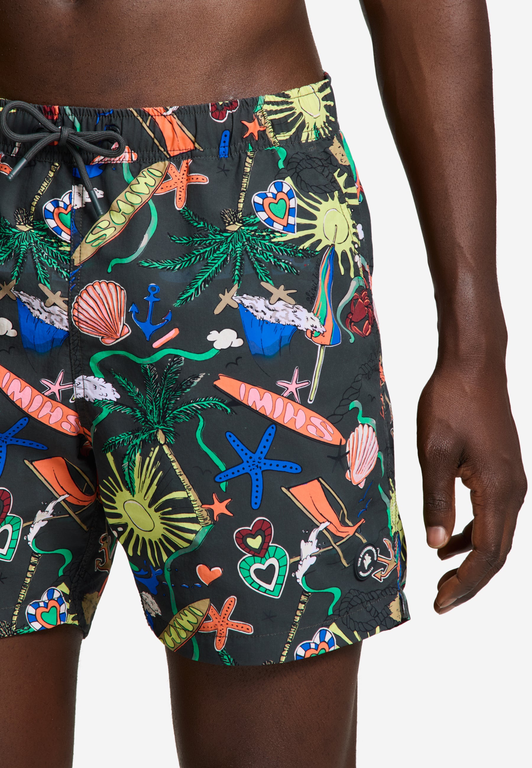 A-Dam x TSB - Nate Quick Dry swim shorts | black with print
