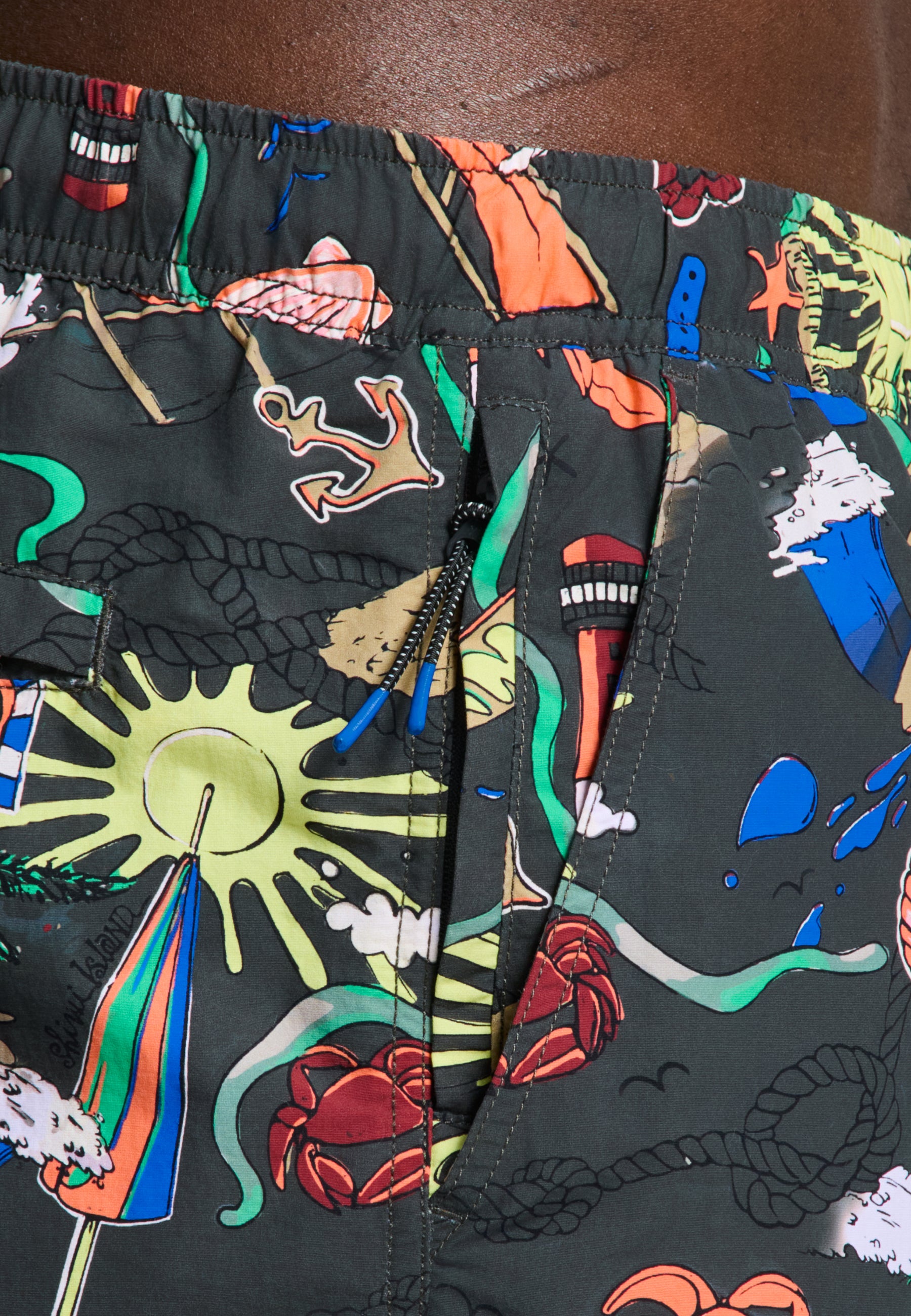A-Dam x TSB - Nate Quick Dry swim shorts | black with print