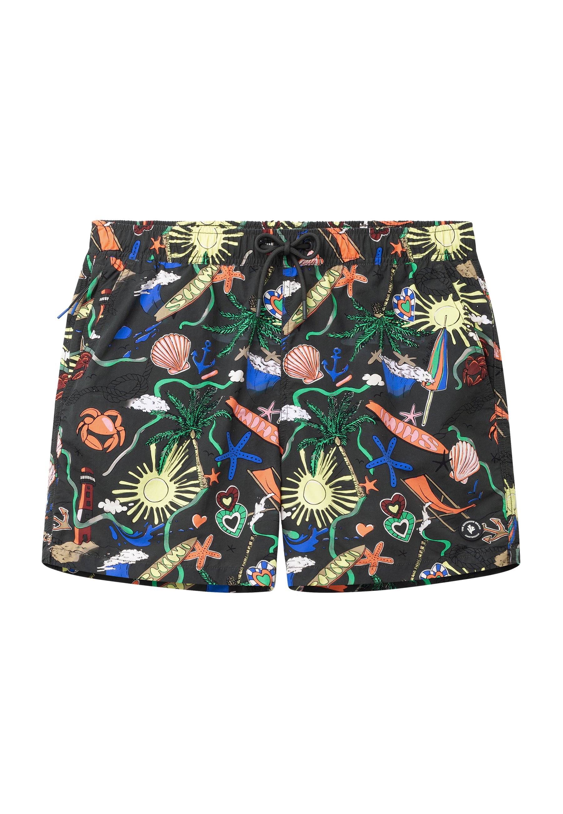 A-Dam x TSB - Nate Quick Dry swim shorts | black with print