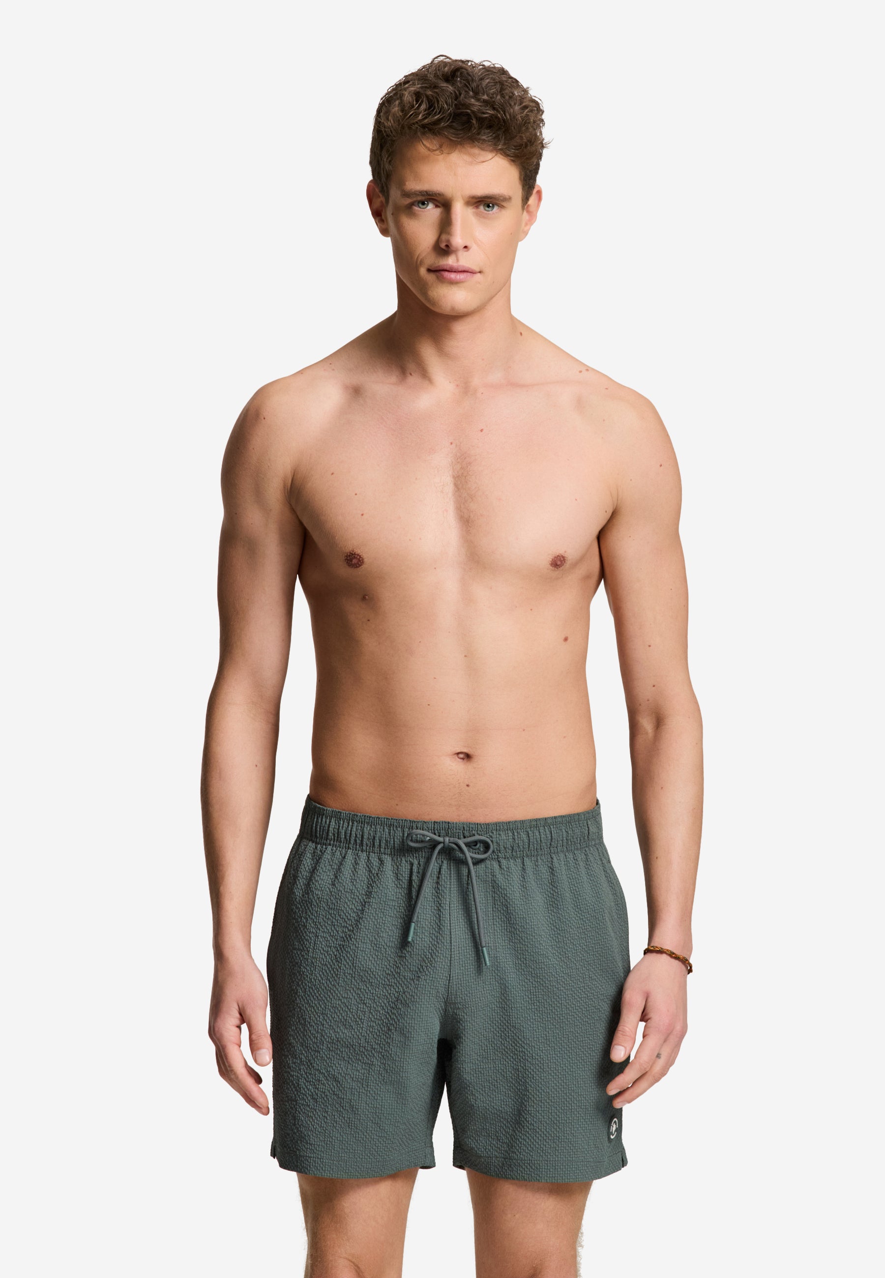 A-Dam x TSB - Pete swim shorts seersucker | green smokey