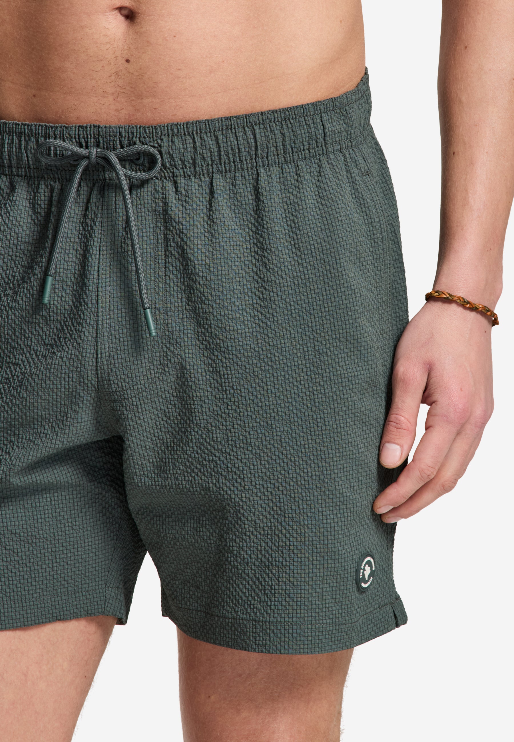 A-Dam x TSB - Pete swim shorts seersucker | green smokey