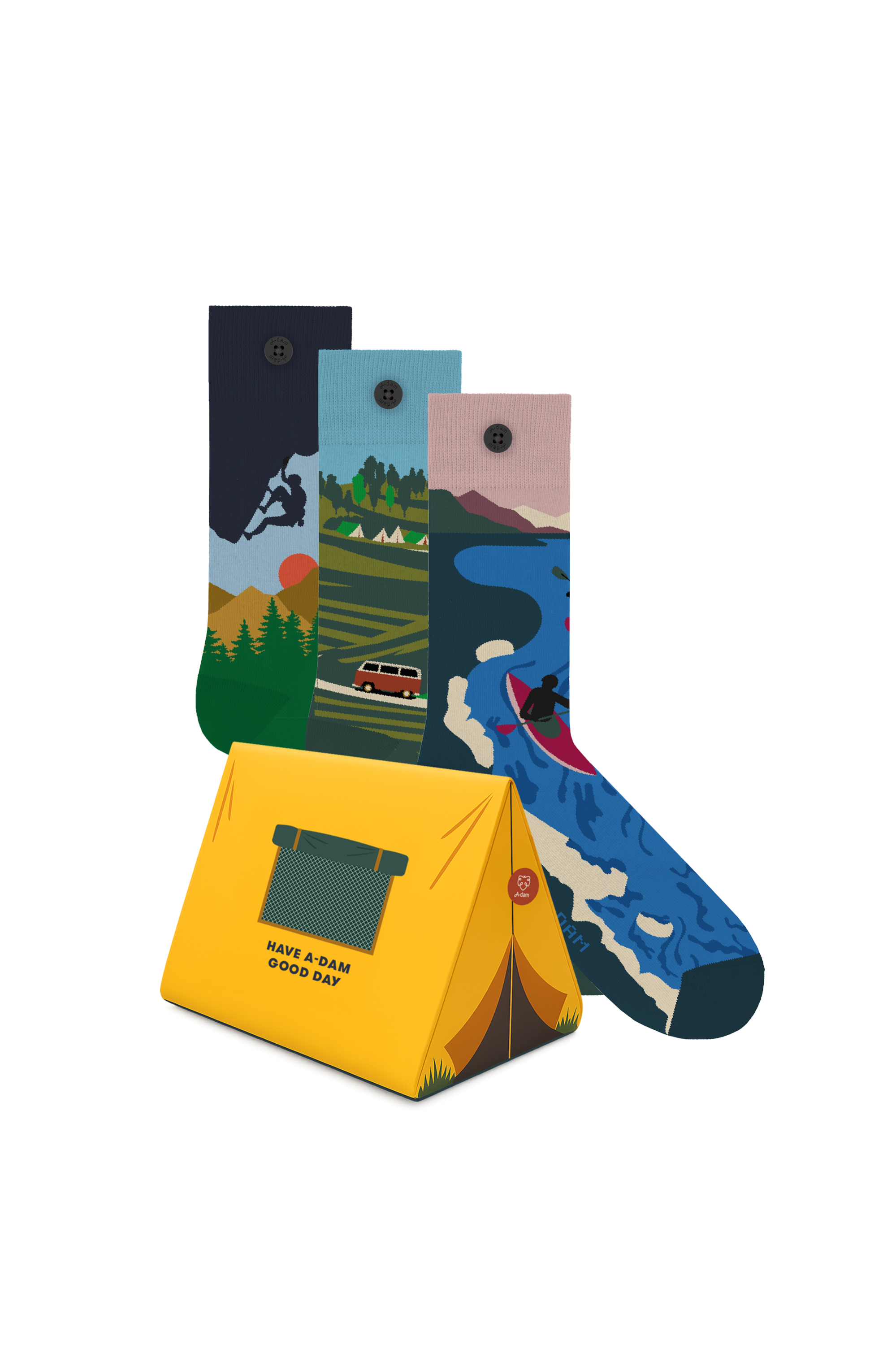 Casual Socks 3P Camp Trip Int