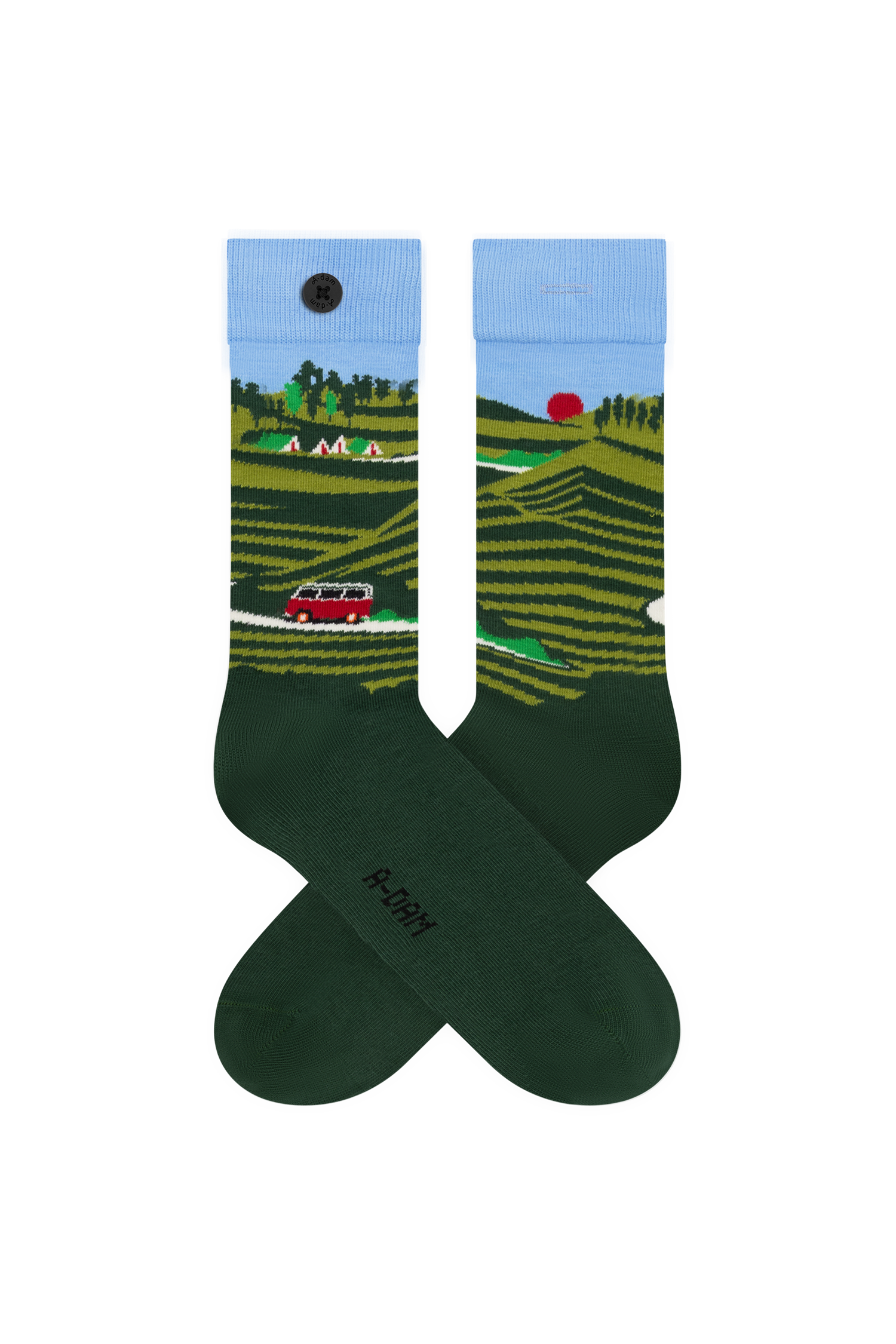 Green Roadtrip, Solid Turtle Green & Solid Garden Green A-dam logo 3-Pack
