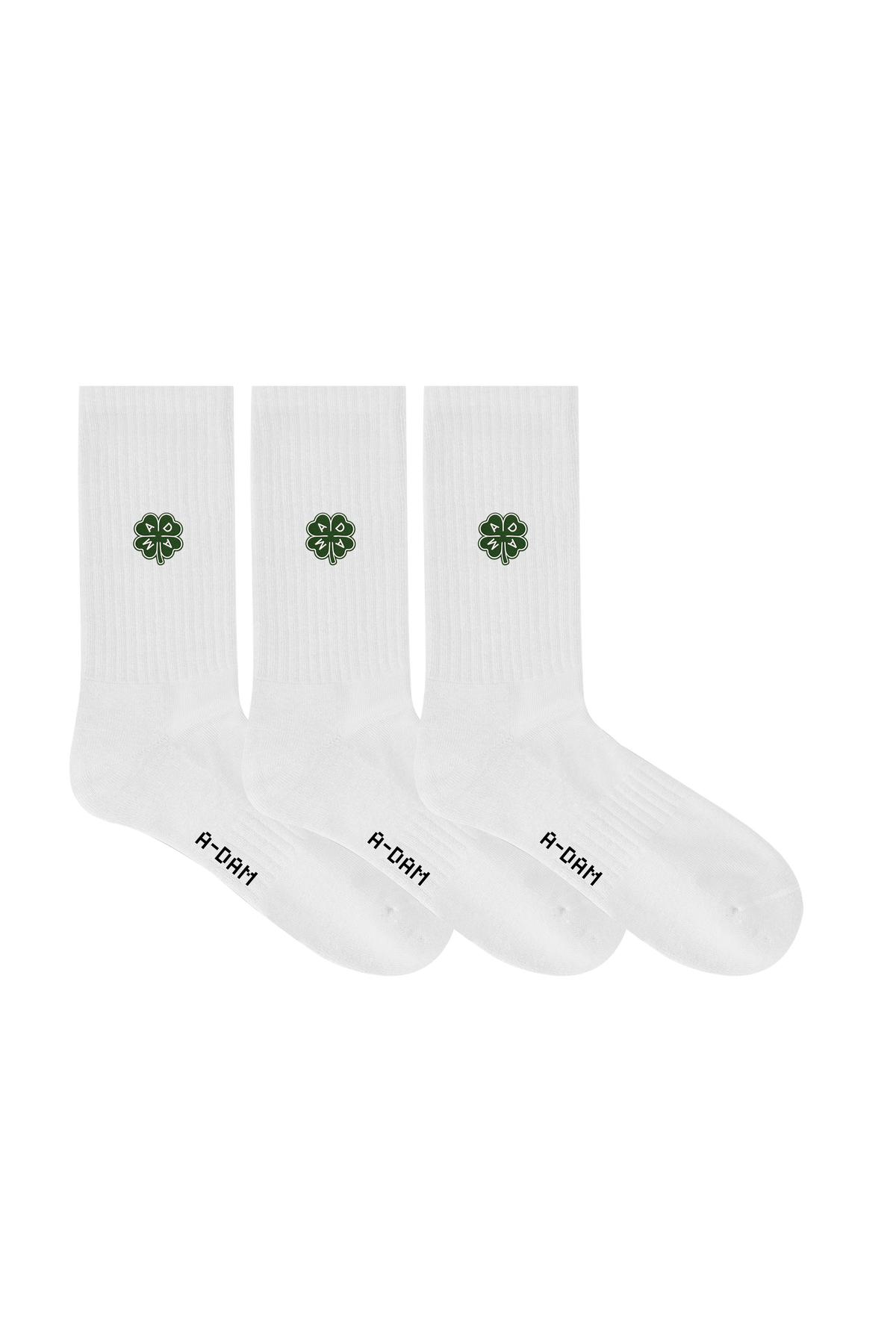 CHAMP crew socks 3P White Lucky Clover