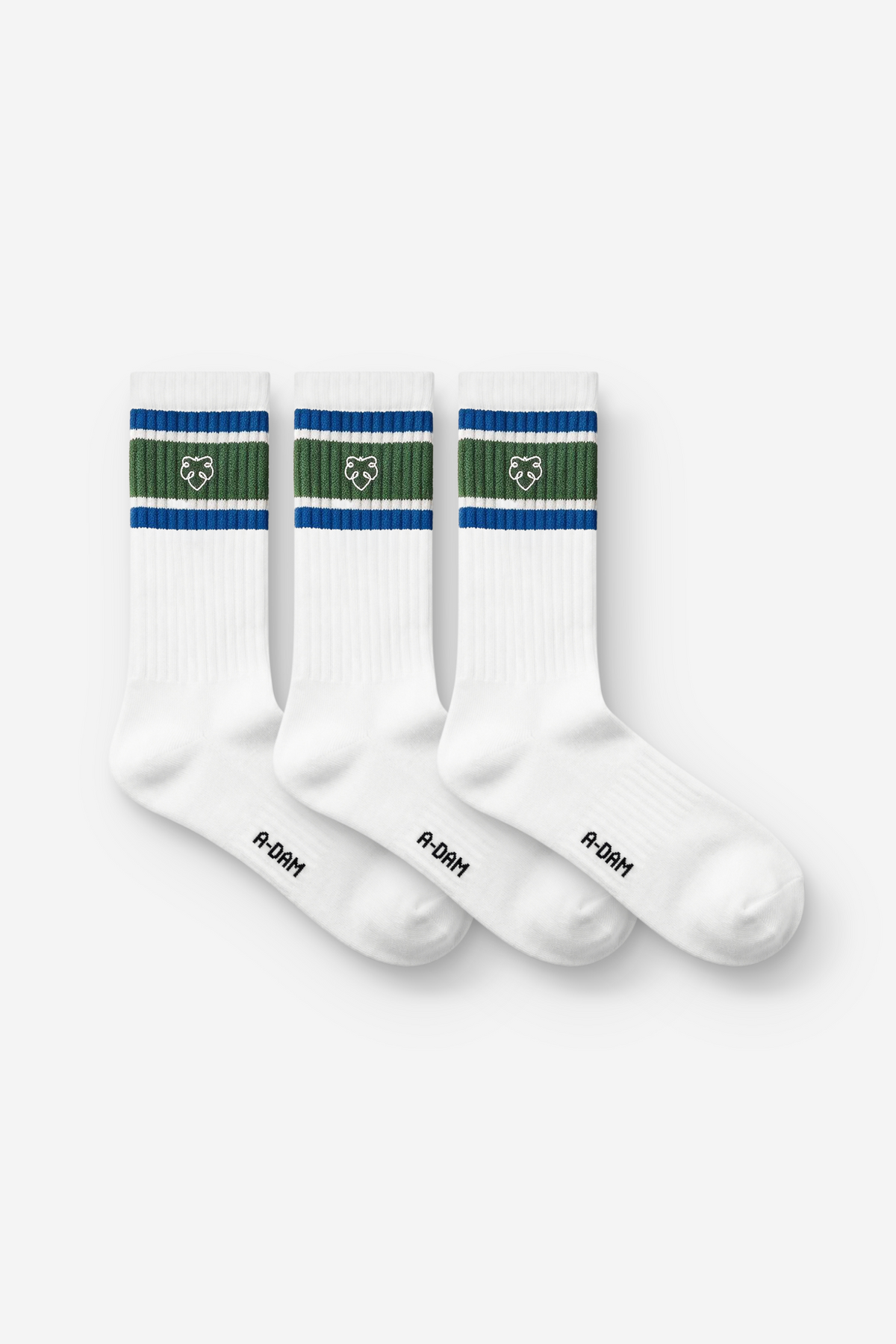 Chaussettes CHAMP Crew 3P Vert_Blue Athletic Stripes