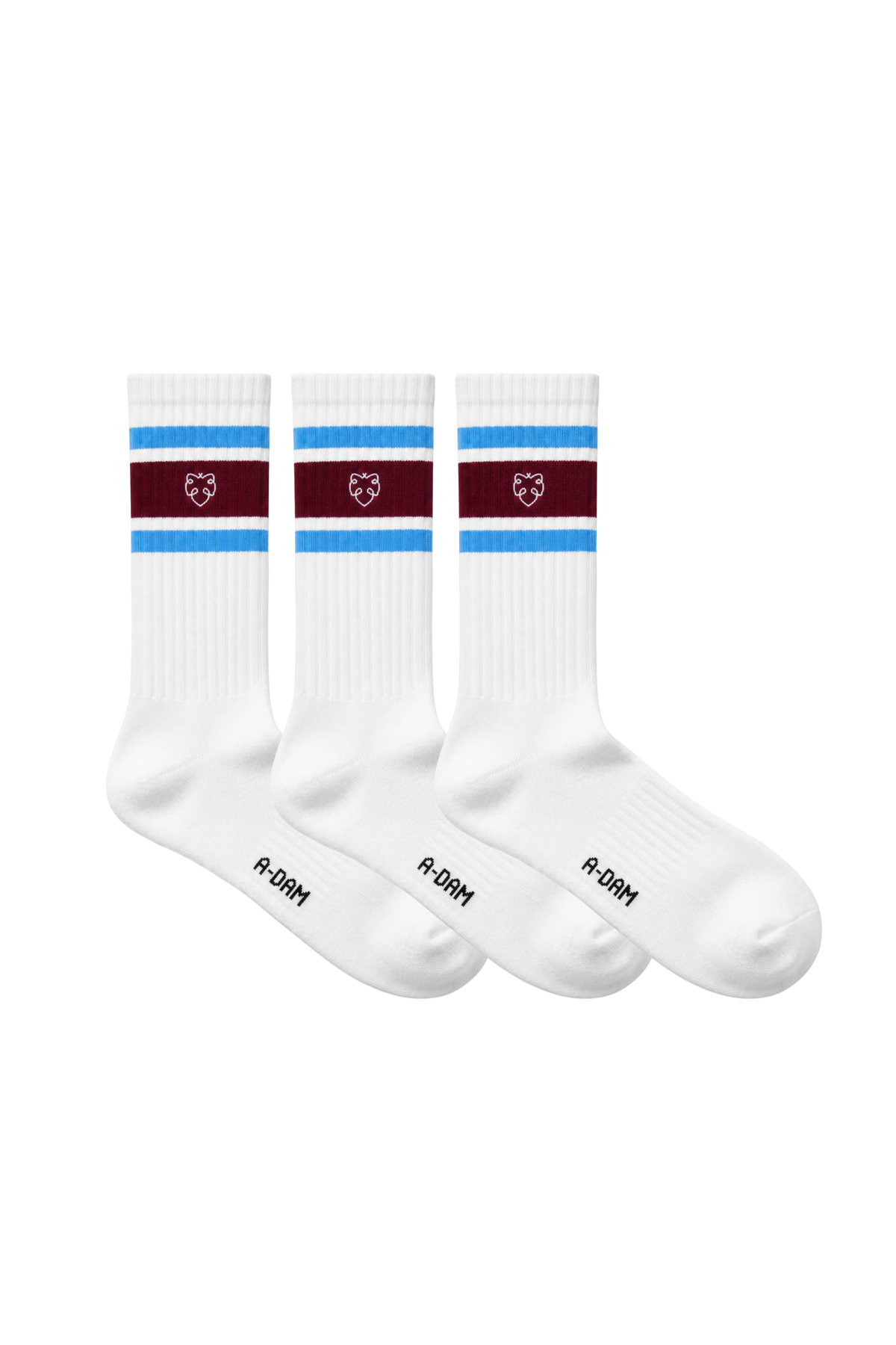 Chaussettes CHAMP crew 3P Vintage Red Blue Athletic stripes