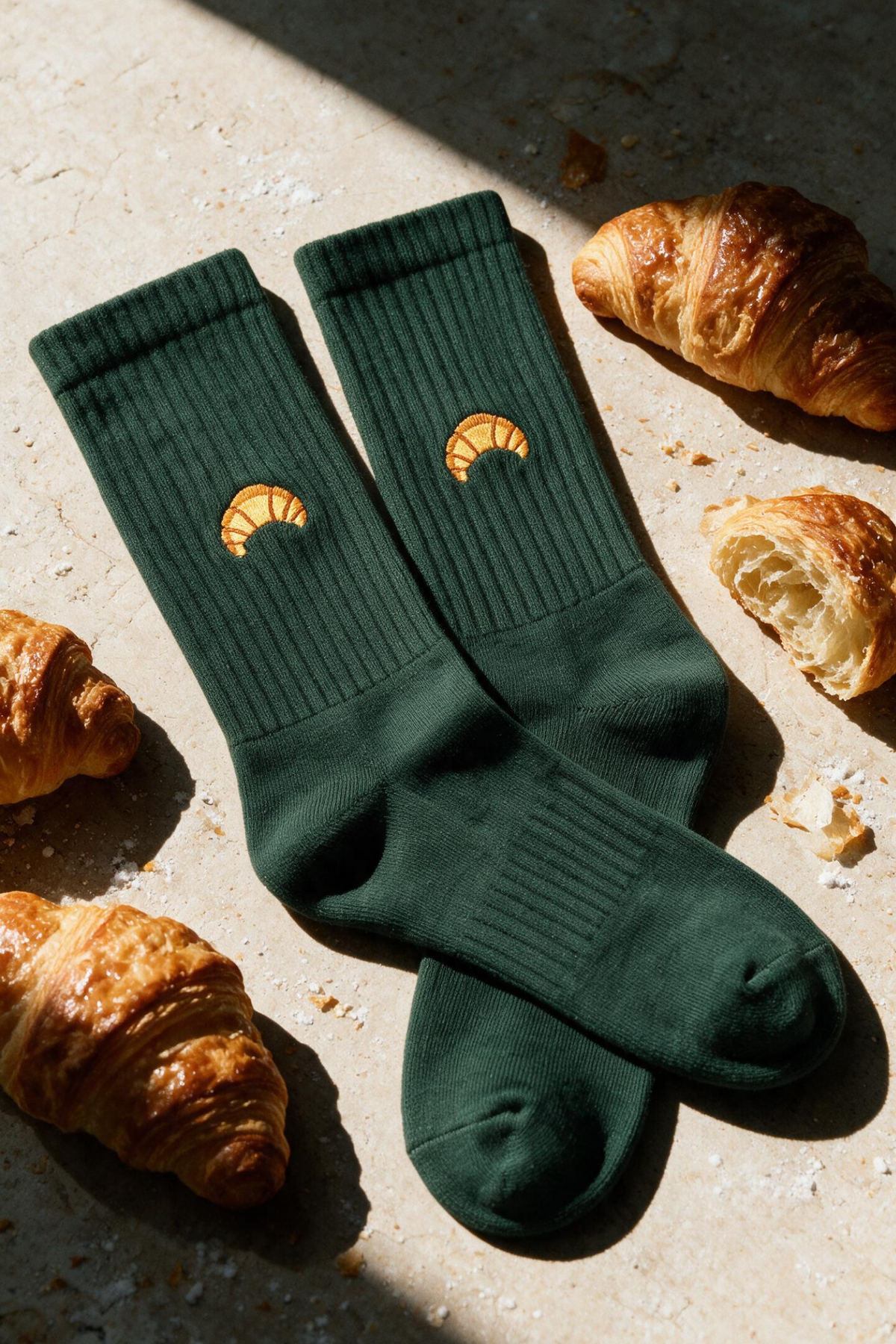 CHAMP crew socks 3P Green Croissant