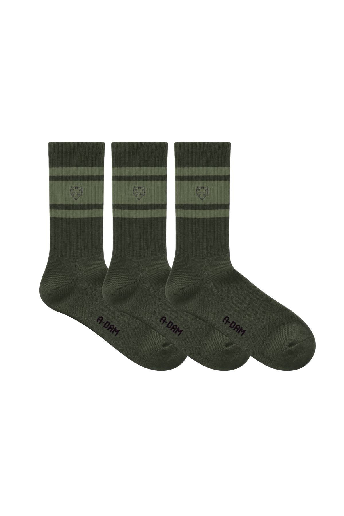 CHAMP crew socks 3P Green Stripes