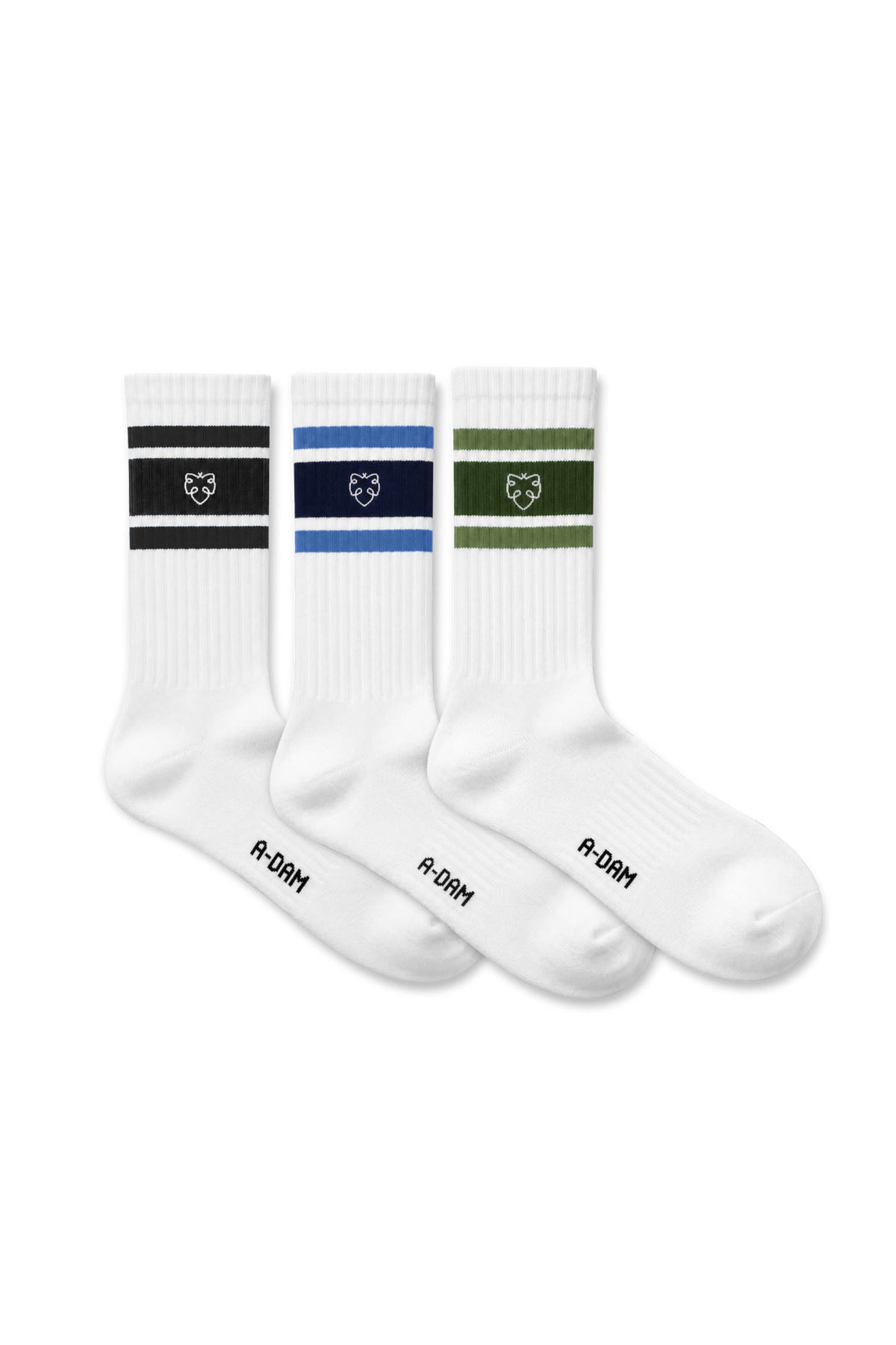 CHAMP crew socks 3P White Athletic Stripes