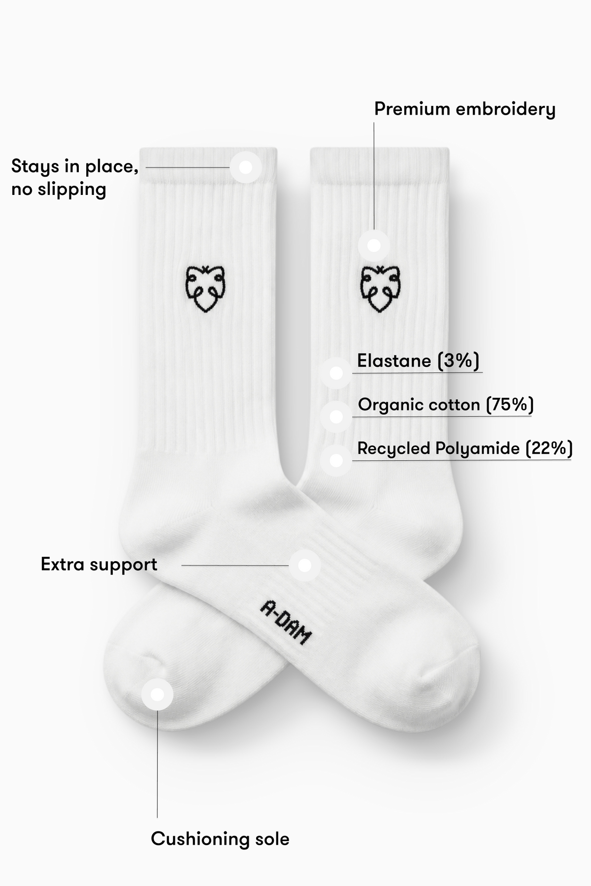 CHAMP crew socks White Loafer