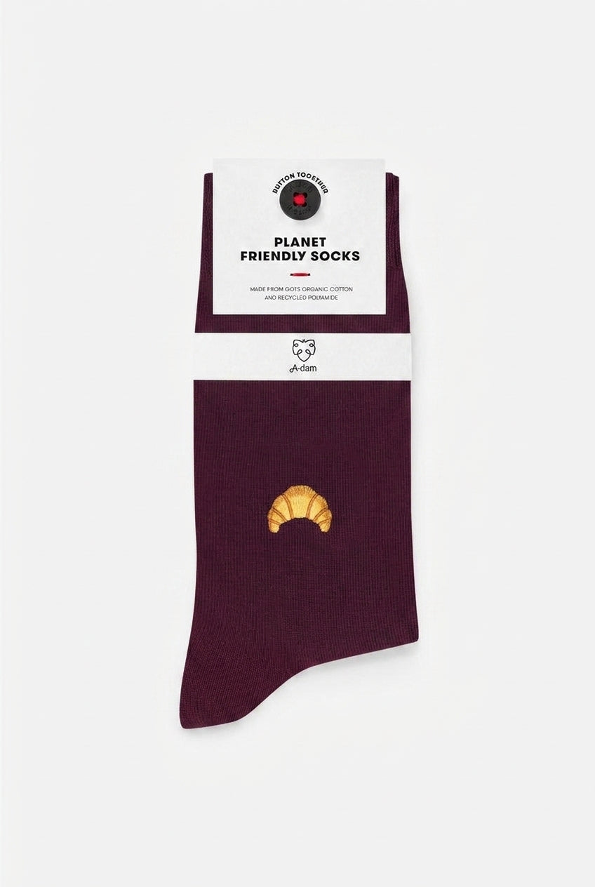 Casual Socks Croissant Burgundy