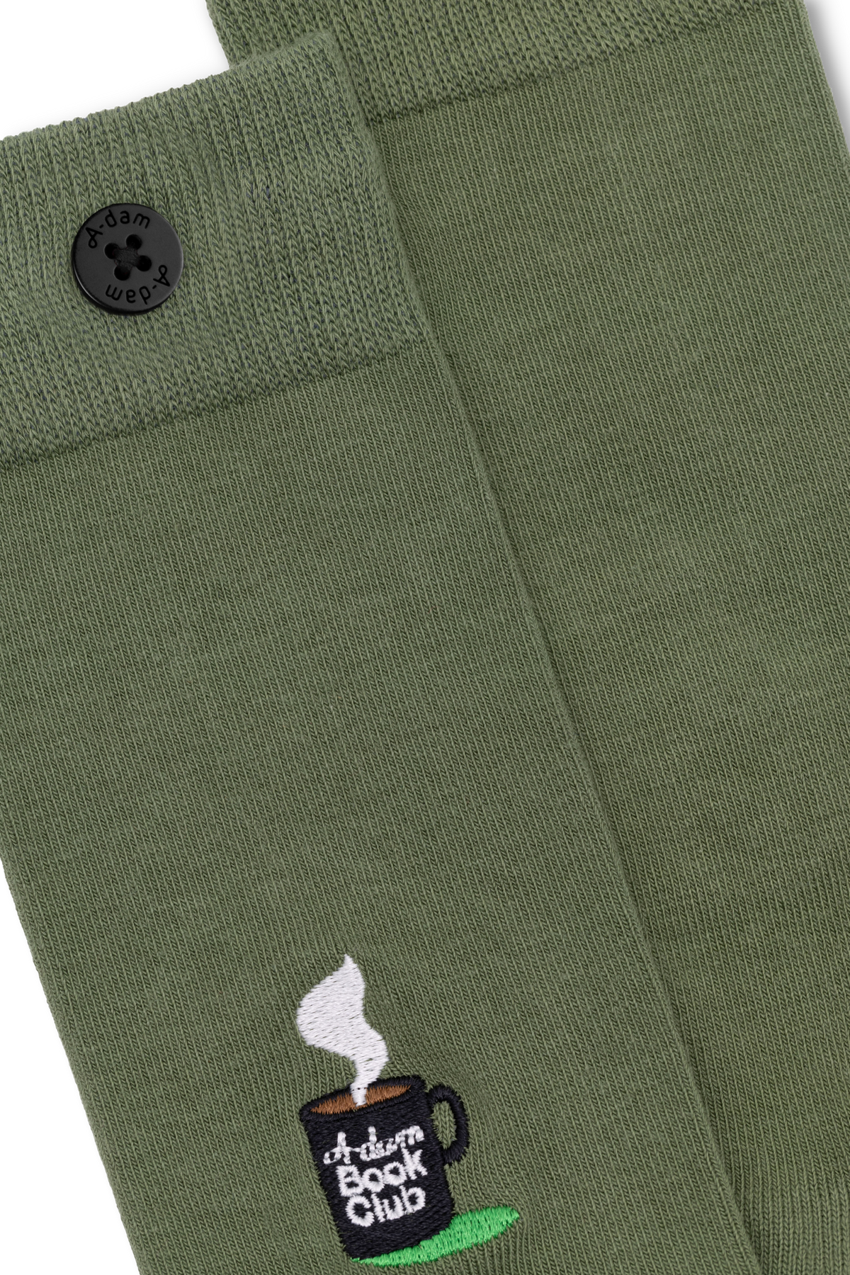 ICON Casual socks 3P Green Falling Beans Coffeecup A-dam logo