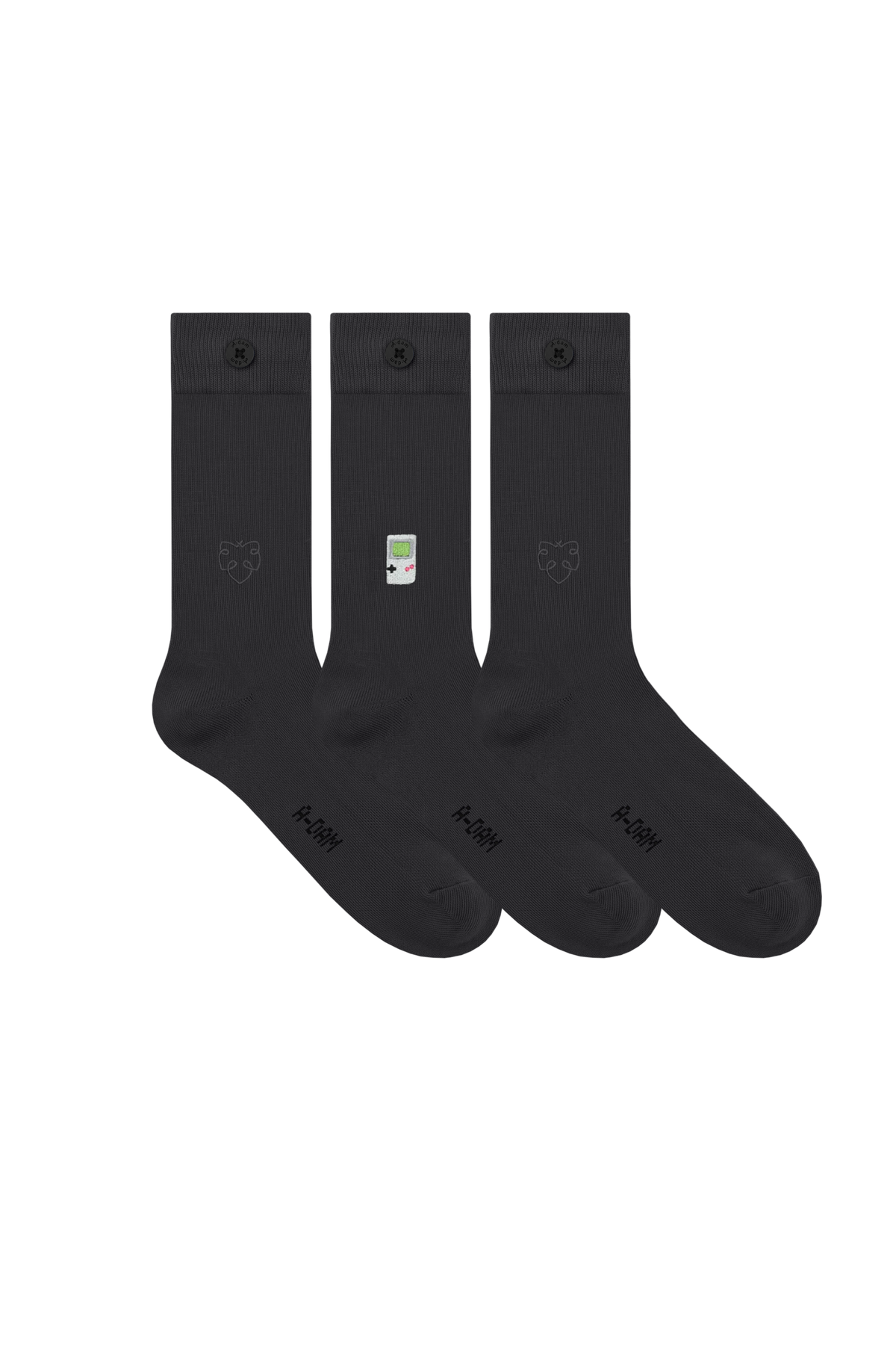 ICON Casual socks 3P Black Game 2x A-dam logo
