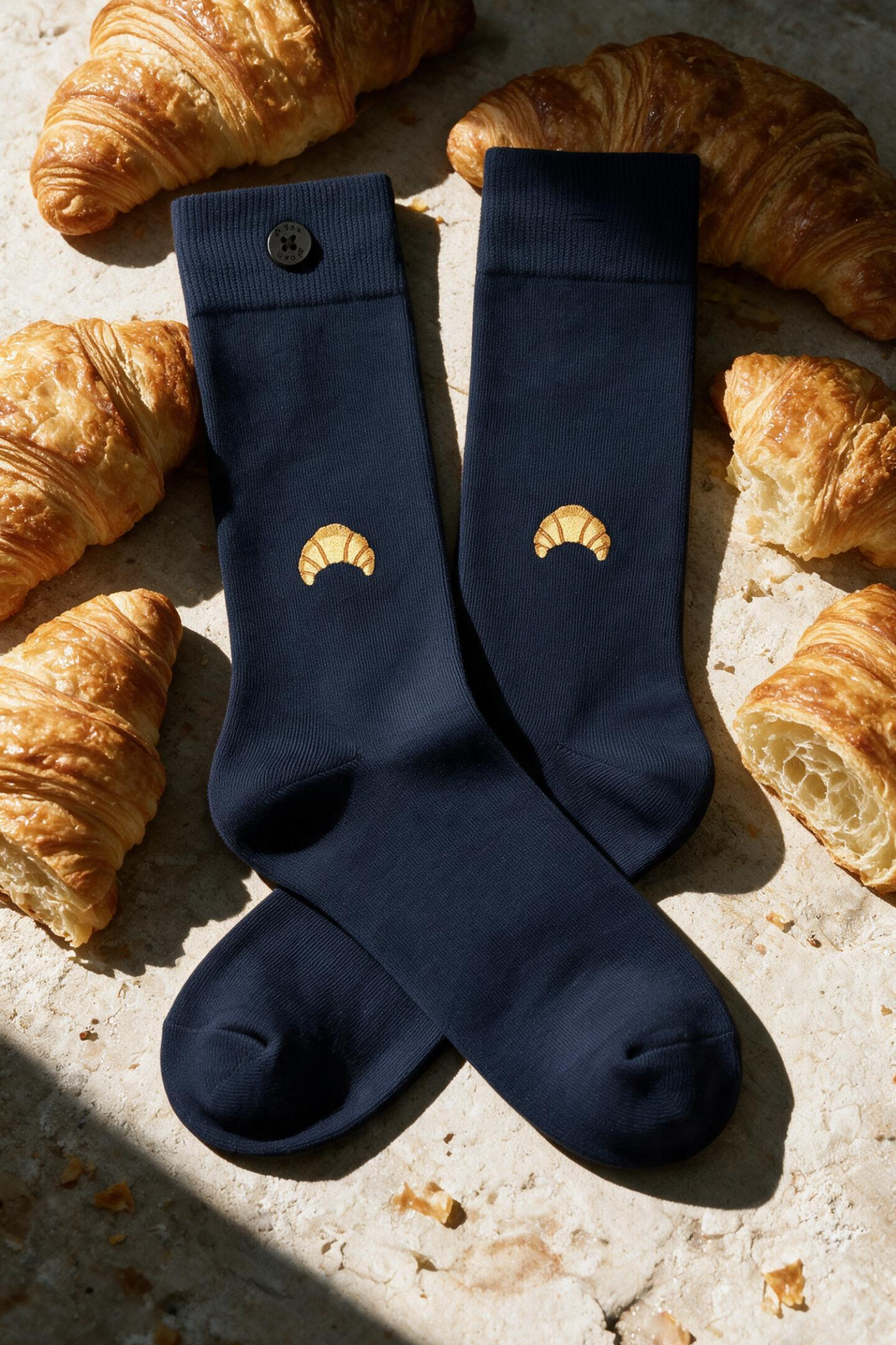 ICON Casual Socks 2P Navy Croissant Burgundy Percolator