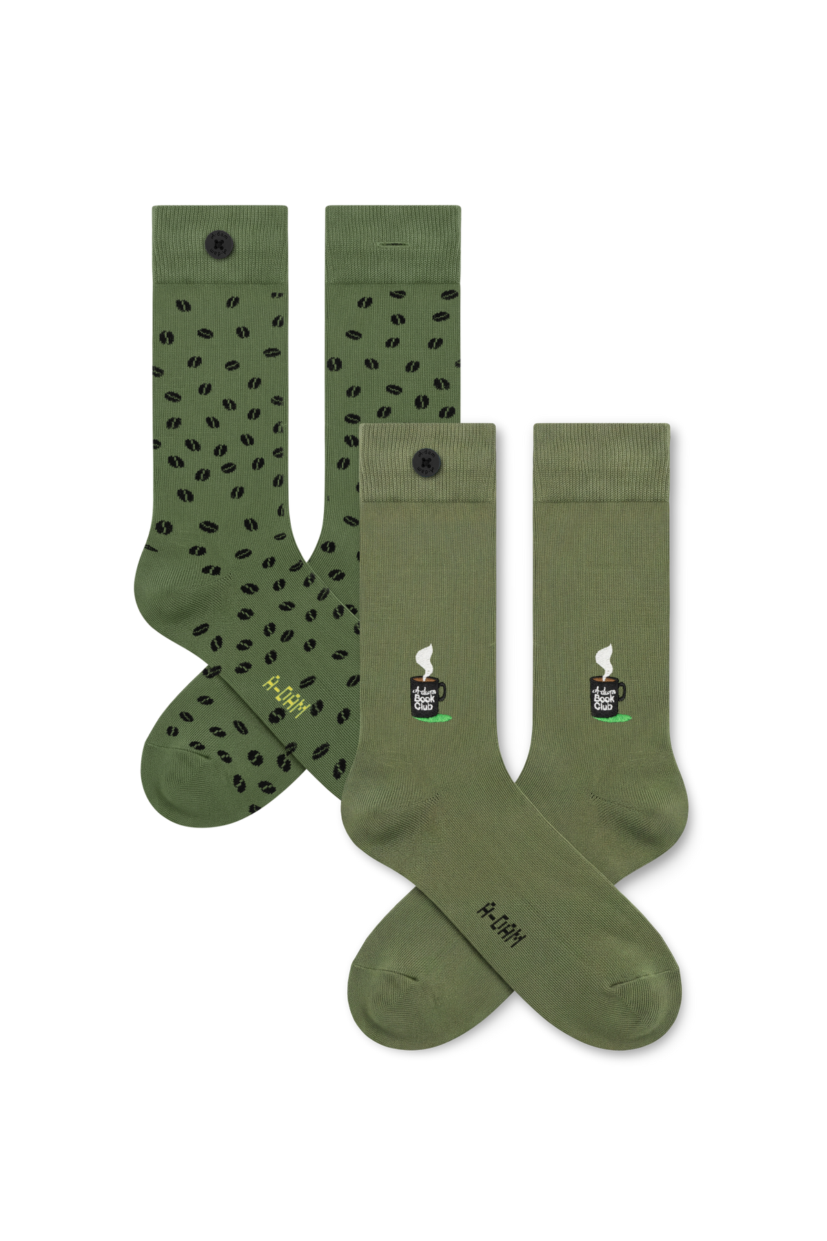 ICON Casual socks 2P Green Falling Beans A-dam logo