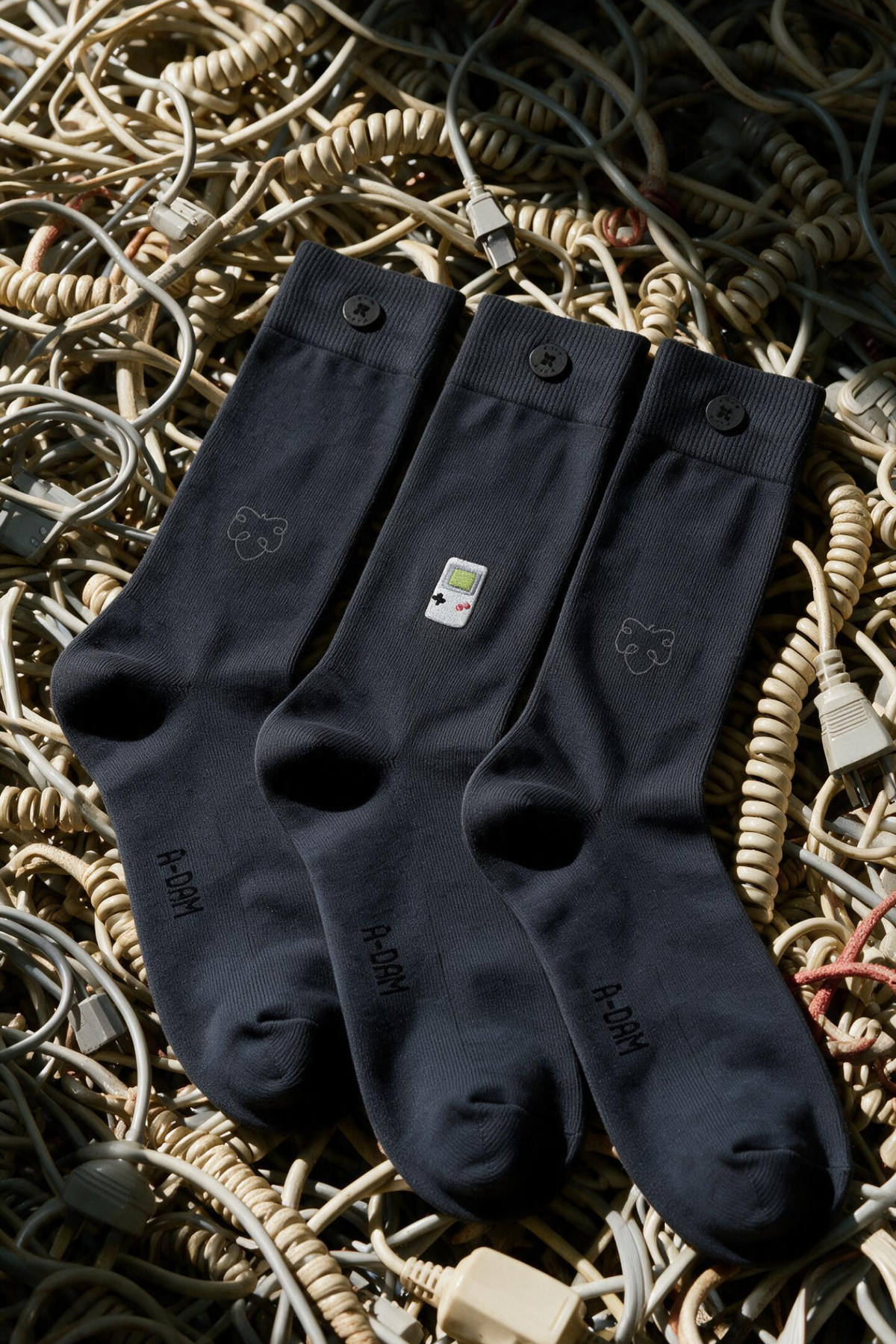 ICON Casual socks 3P Black Game 2x A-dam logo
