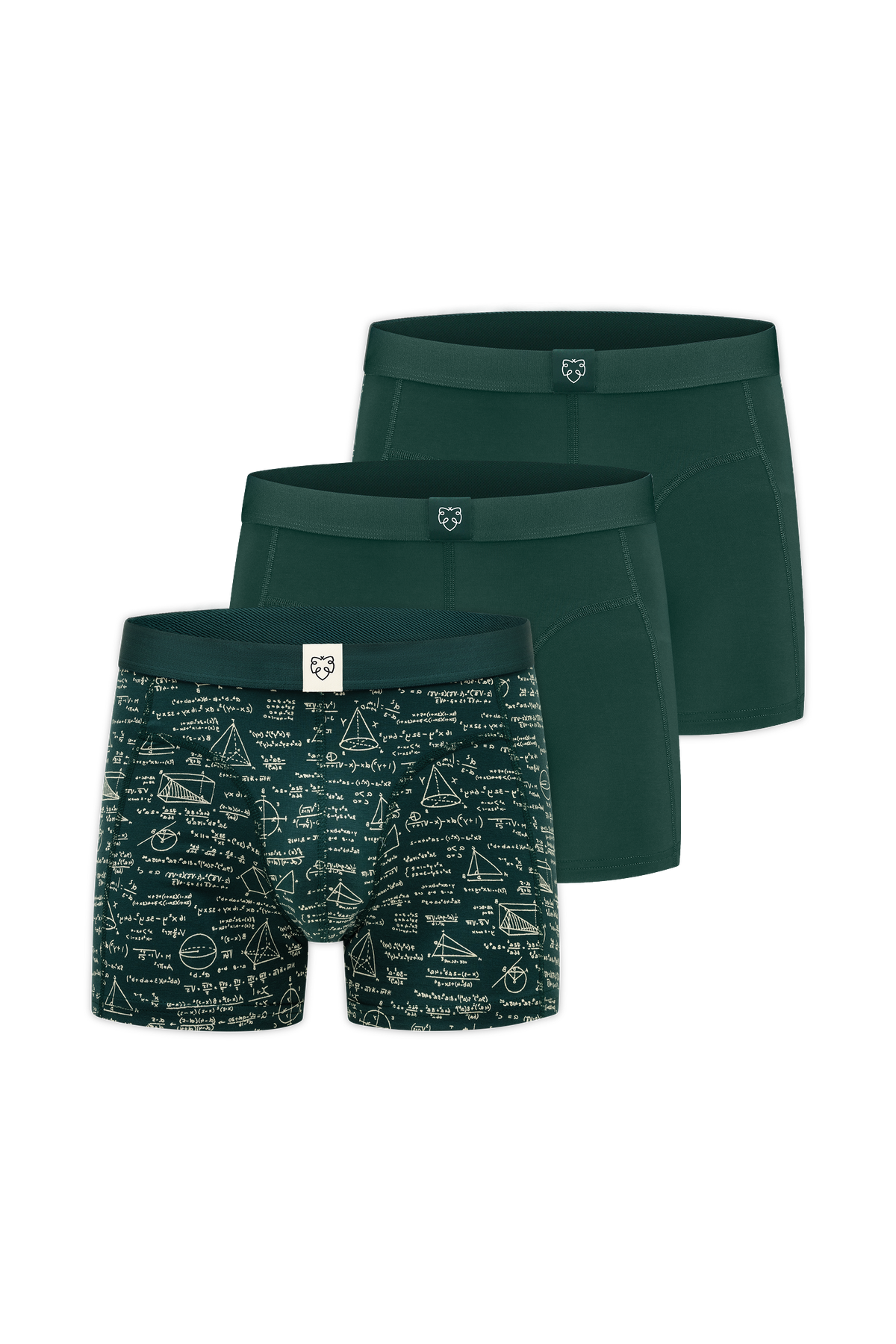 ACE Boxer short 3P Green Maths Pro & Green solid