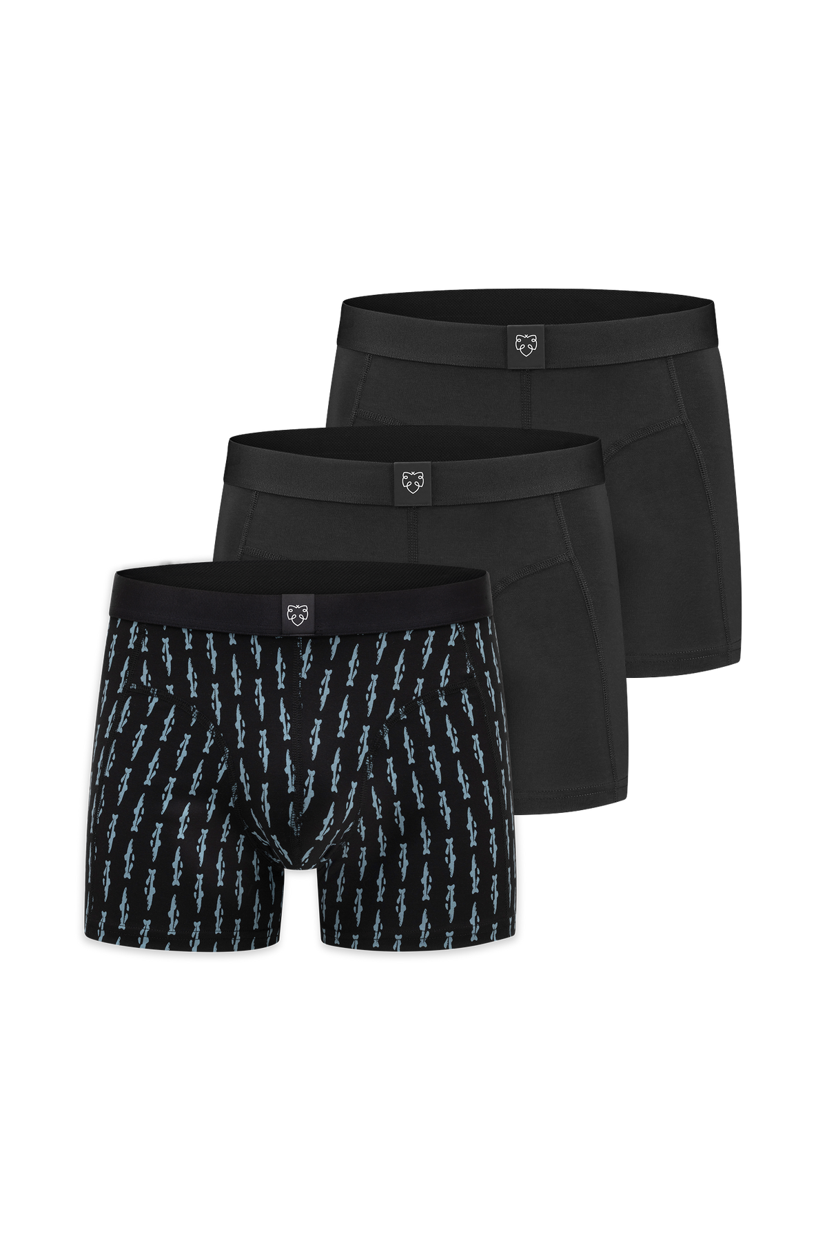 ACE Boxer short 3P Black Trouts _ Black