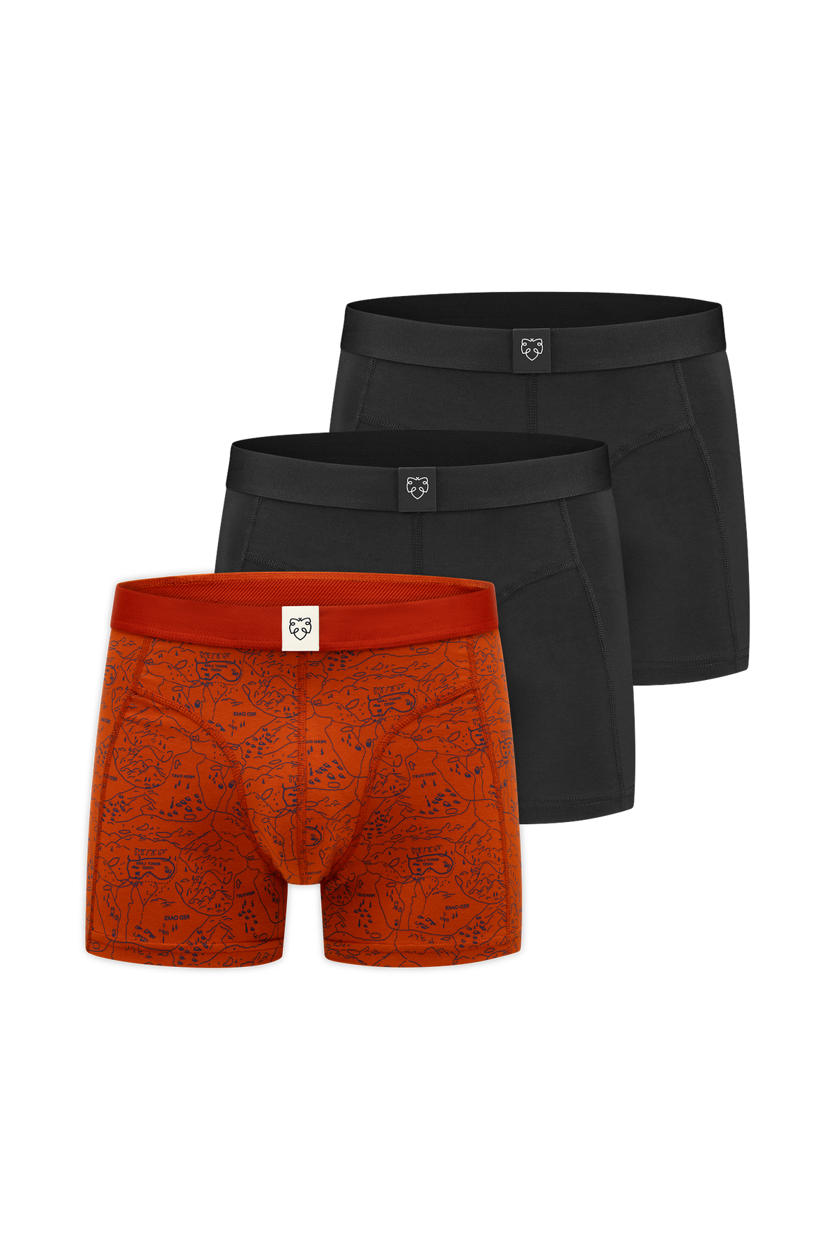 ACE Boxer short 3P Ginger Scoutmap_Black